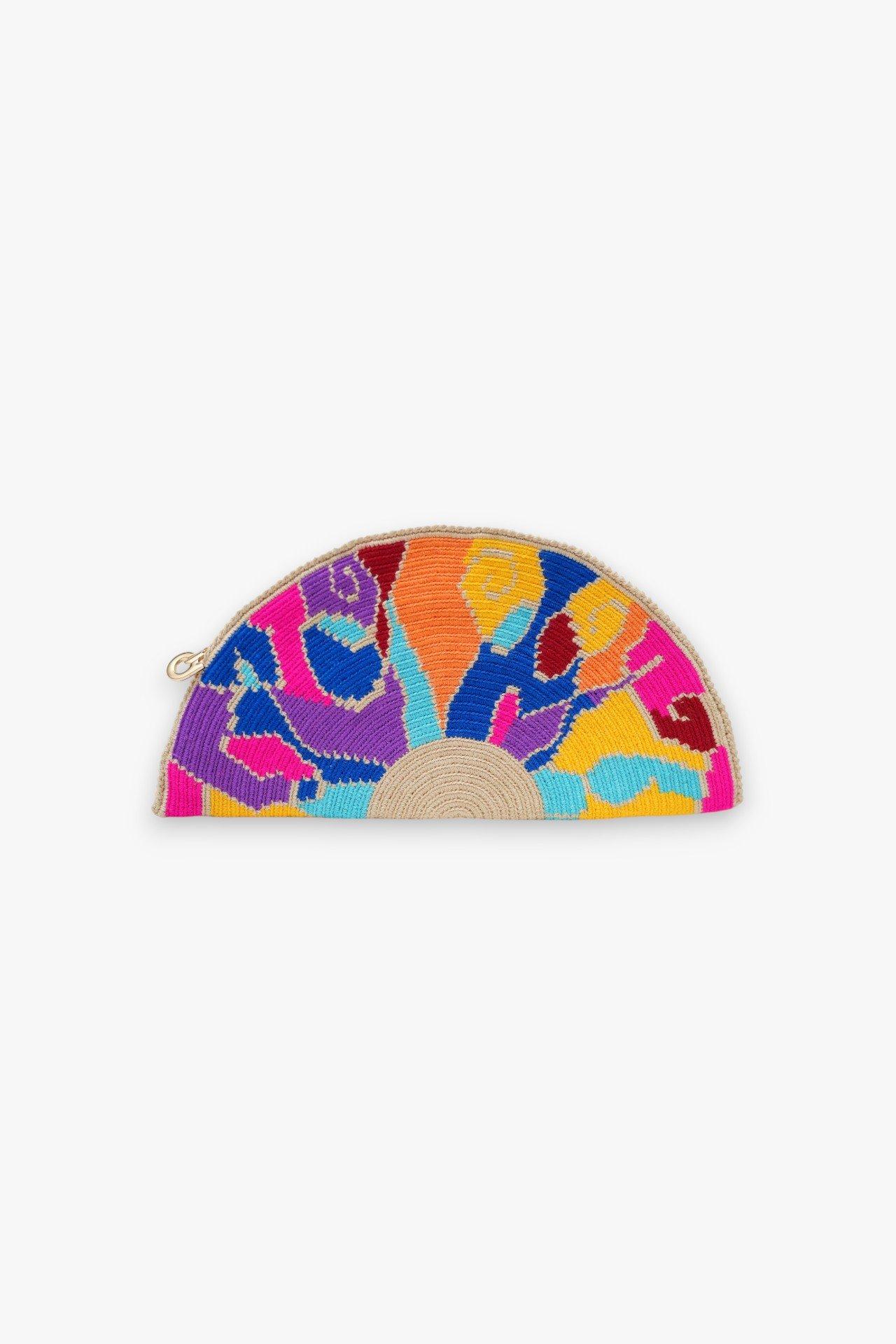 Handwoven Fan Clutch, Multicolour, , large image number 3