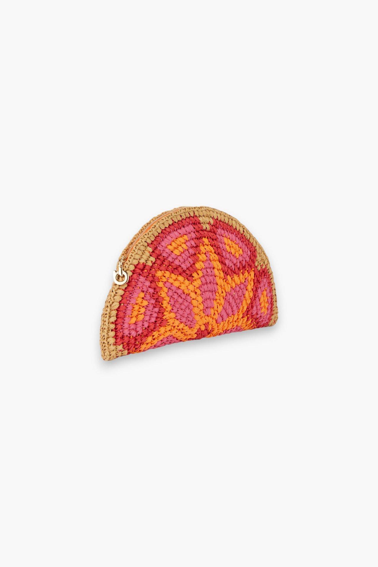 Handwoven Geometric Clutch, Pink, , large image number 3