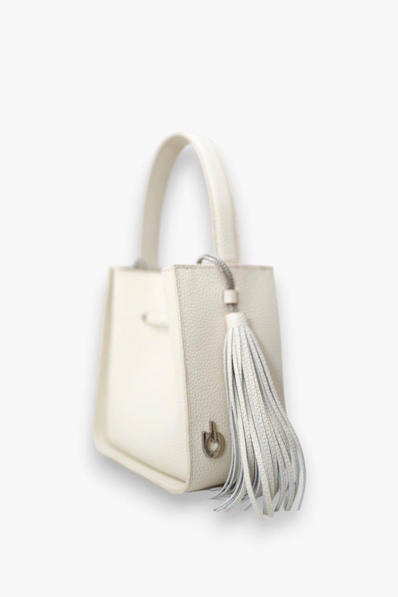 Drawstring Fringe Bucket Bag, Beige, A538_ECRU, large image number 4