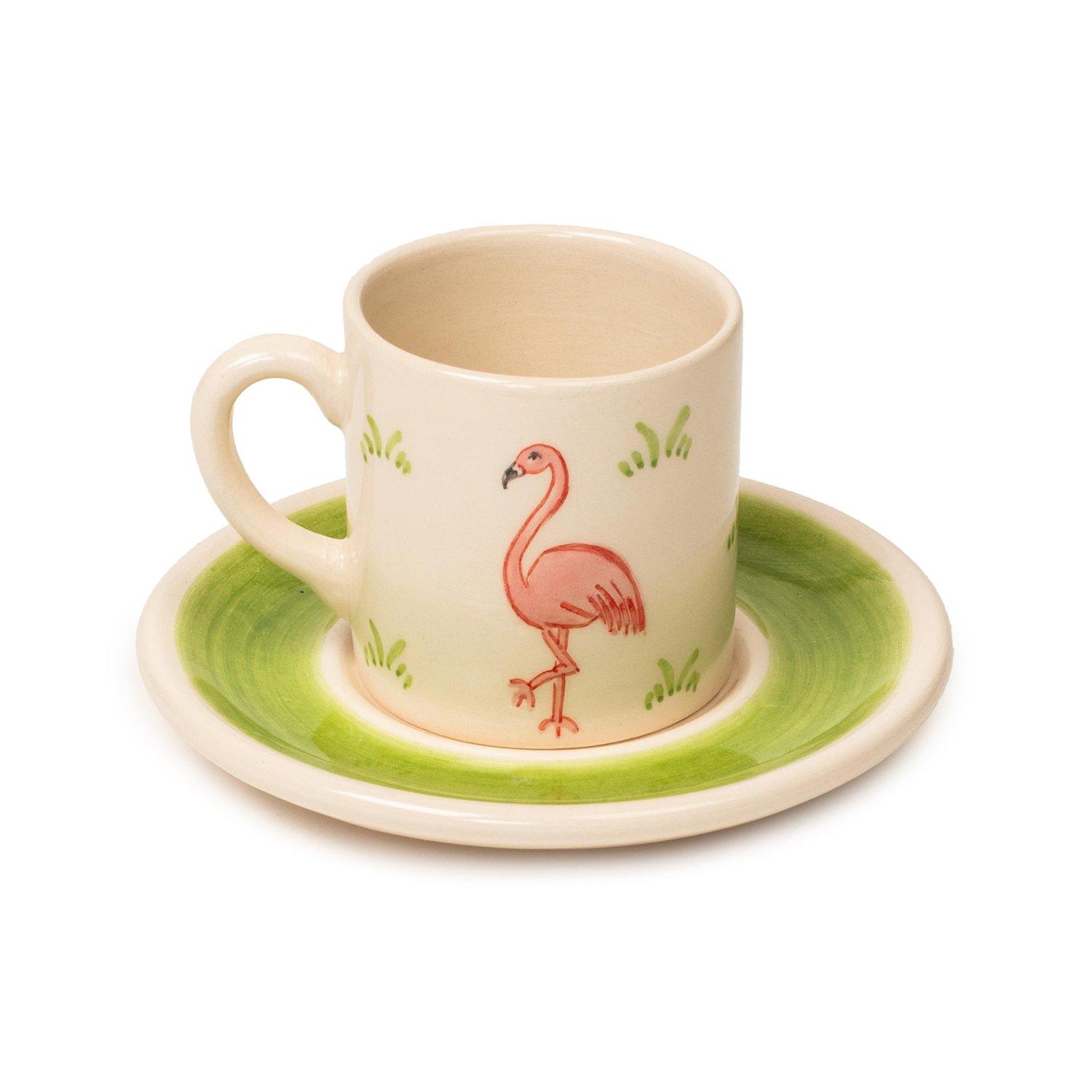 Flamingo Turkish Coffee Cup, Green, , large image number 0
