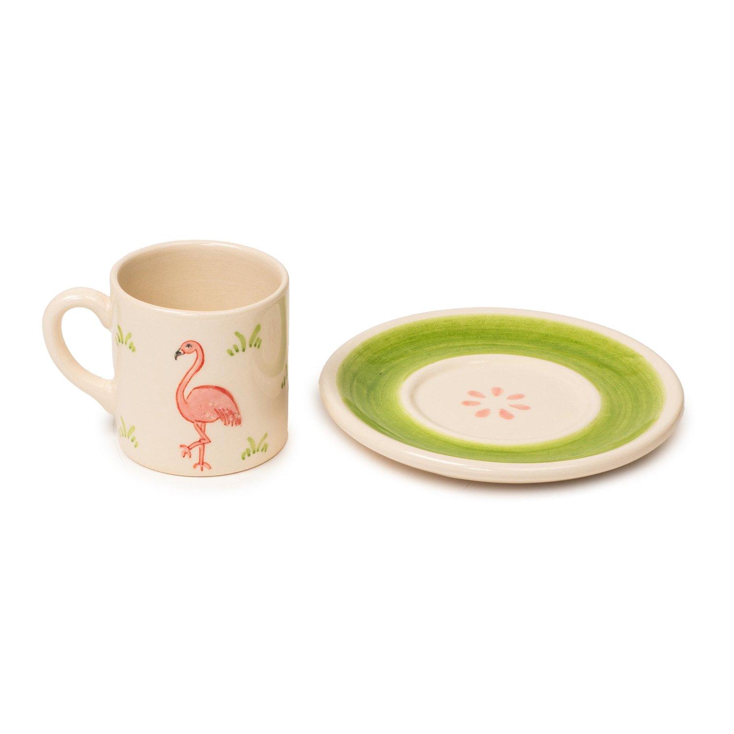 Flamingo Turkish Coffee Cup, Green, , large image number 1