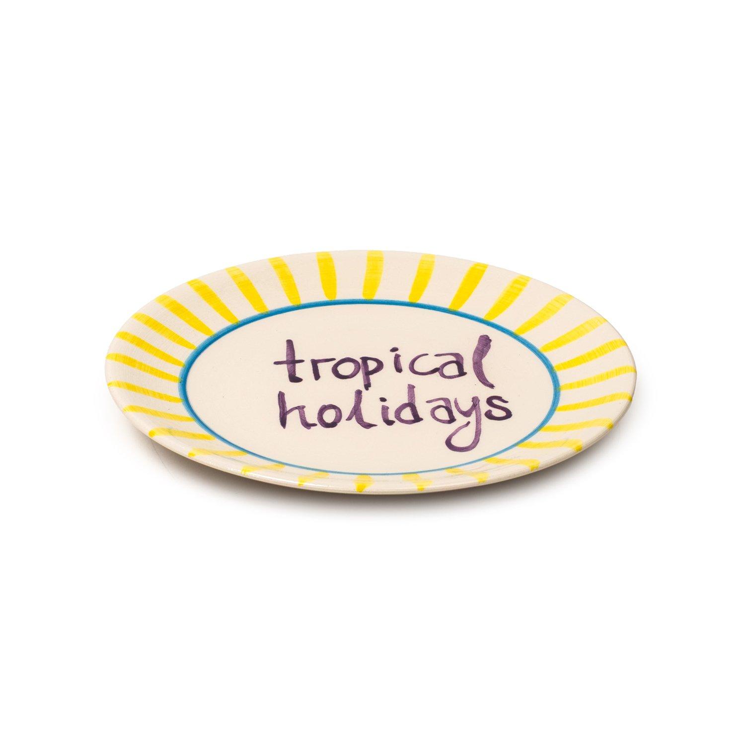Tropical Holidays Dessert Plate, Multicolour, , medium