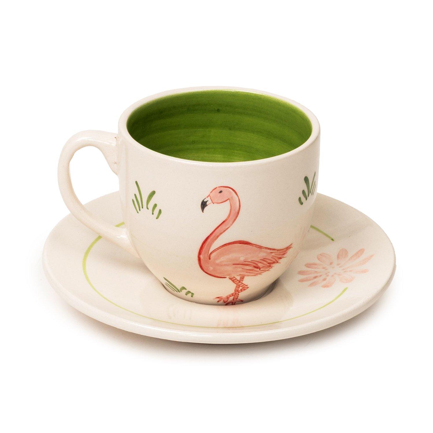 Flamingo Tea Cup, Green, A516_MULT, medium