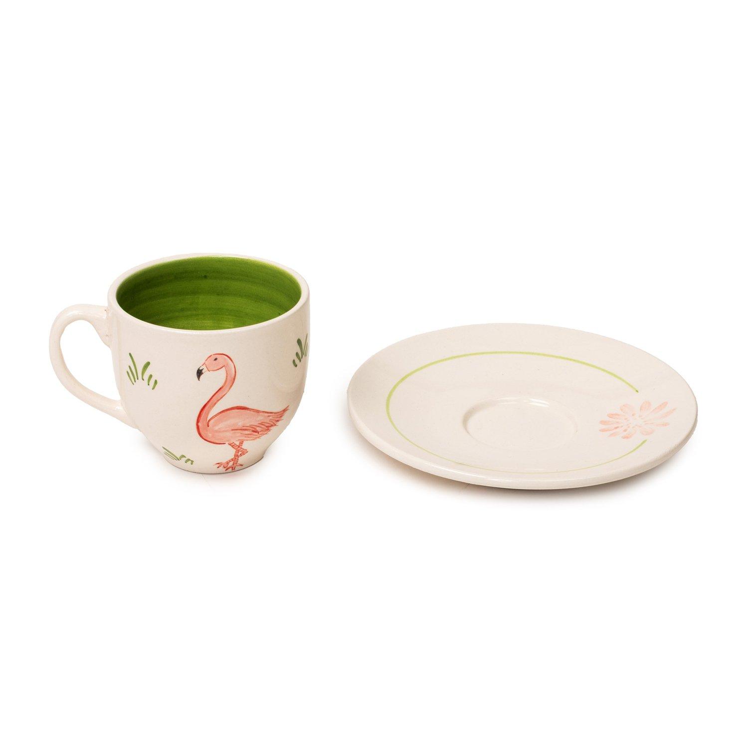 Flamingo Tea Cup, Green, A516_MULT, large image number 1