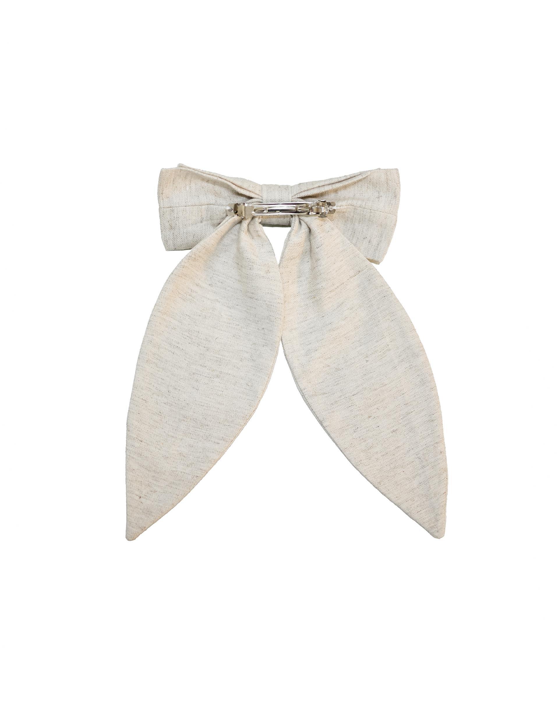 Sun Embellished Bow Hair Clip, Beige, A517_0014, large image number 2