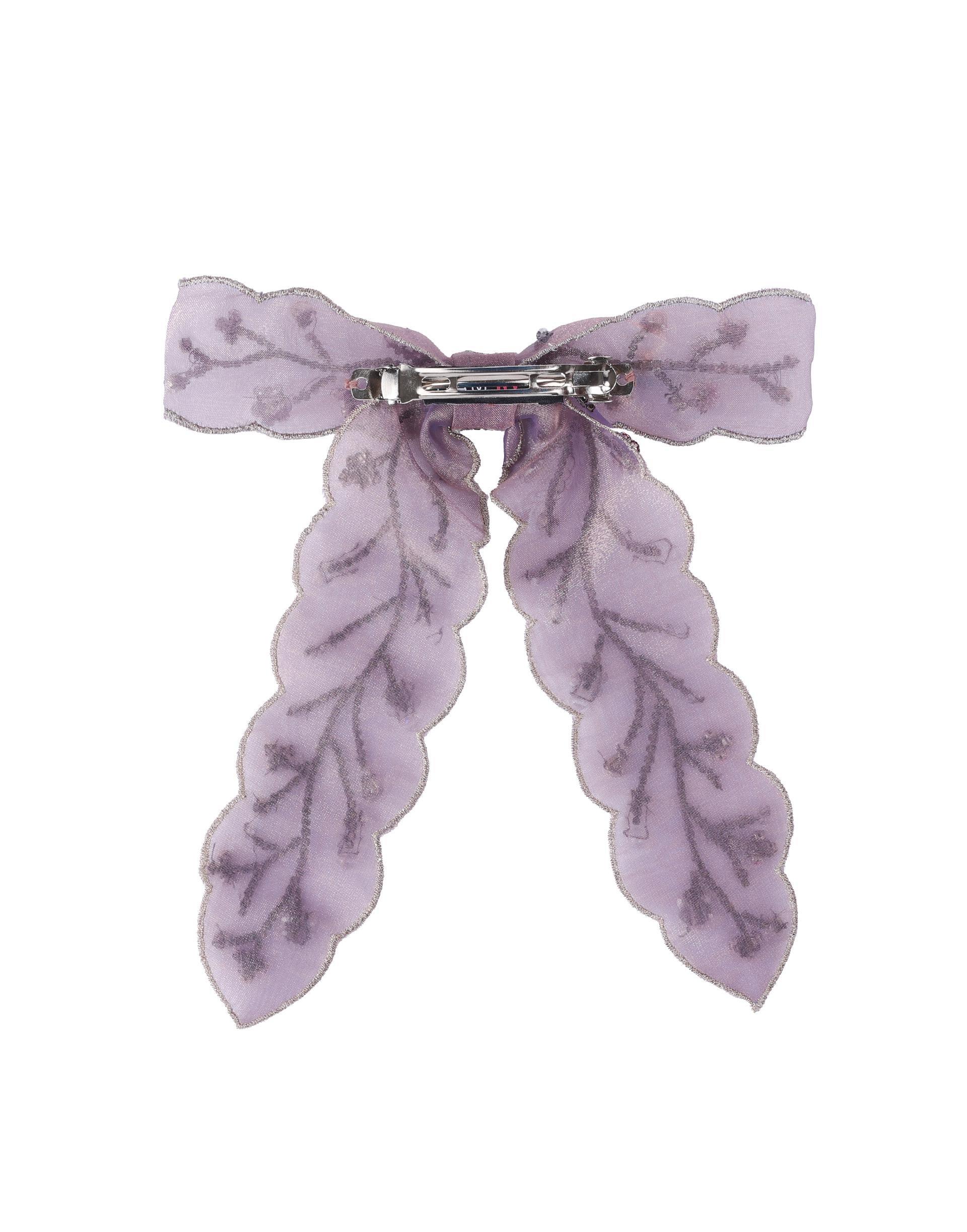 Floral Embroidered Bow,Anthropologie X Namjosh, Purple, A517_0004, large image number 2