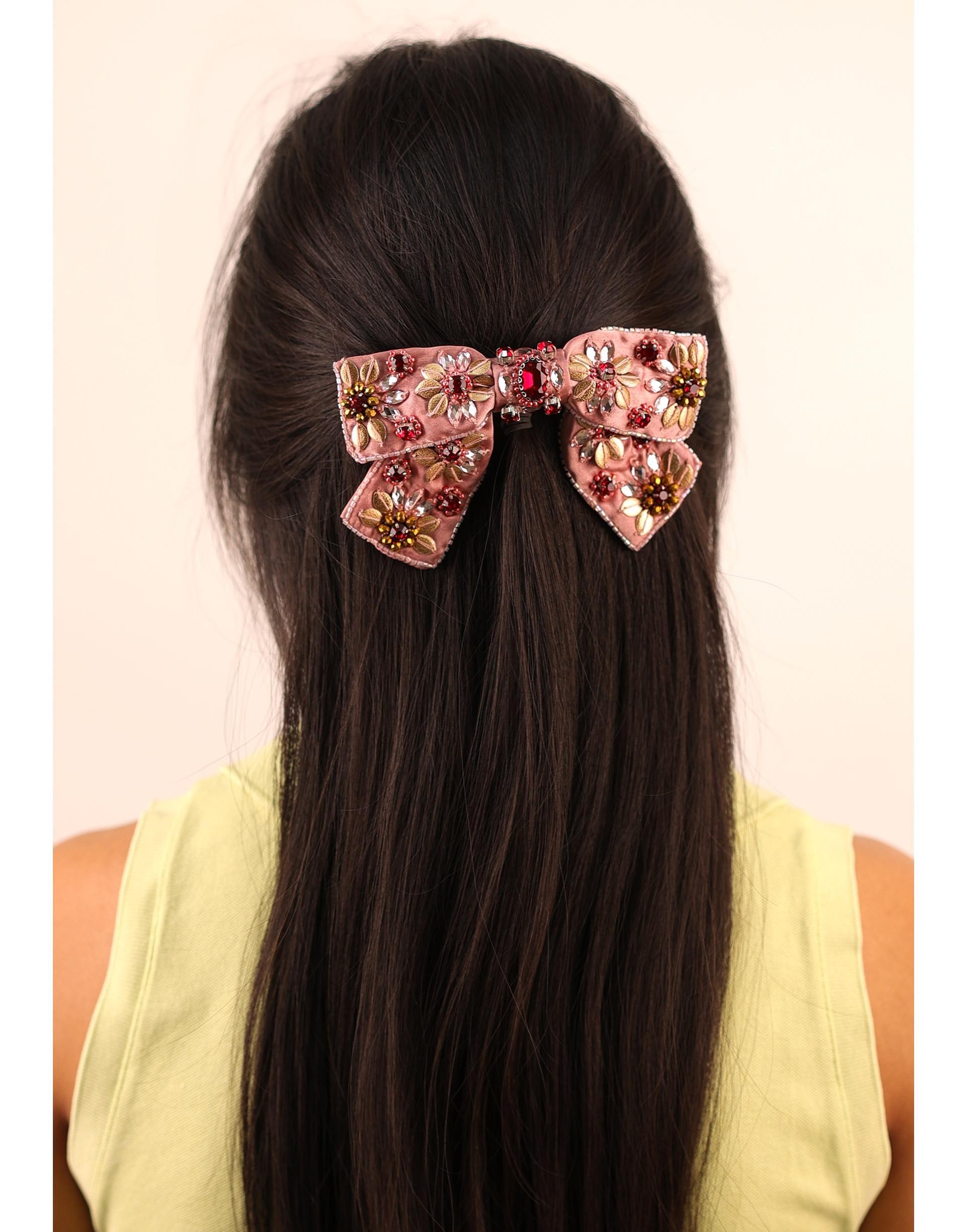 Floral Embellished Bow, Pink, , large image number 2