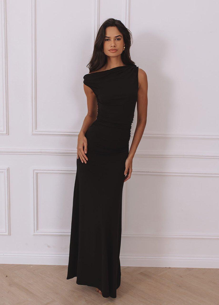 Chic Le Frique Zaria Jersey Maxi Dress, Black, A540_BLCK, medium