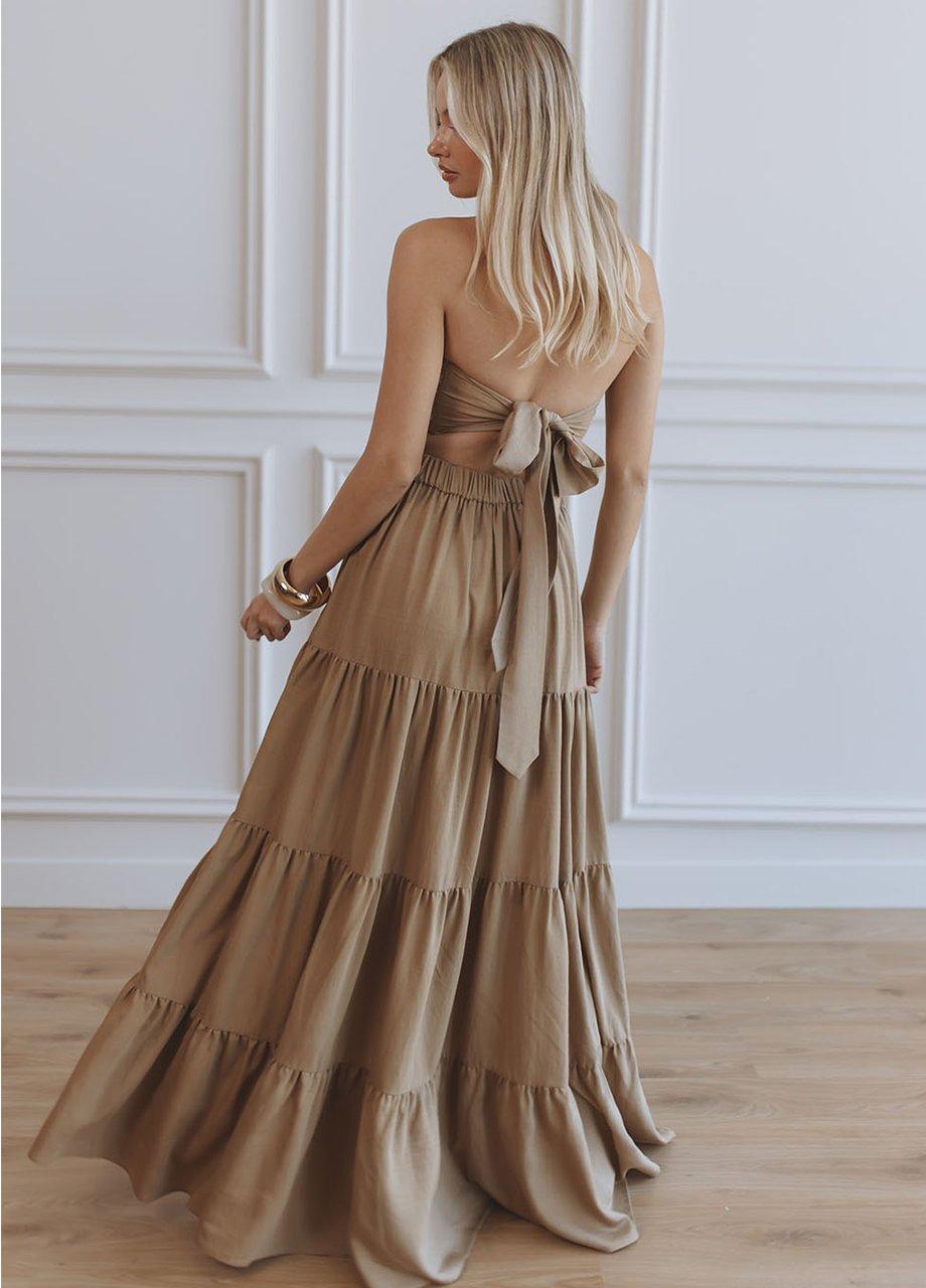 Chic Le Frique Daniella Maxi Skirt, Beige, A540_CRML, medium