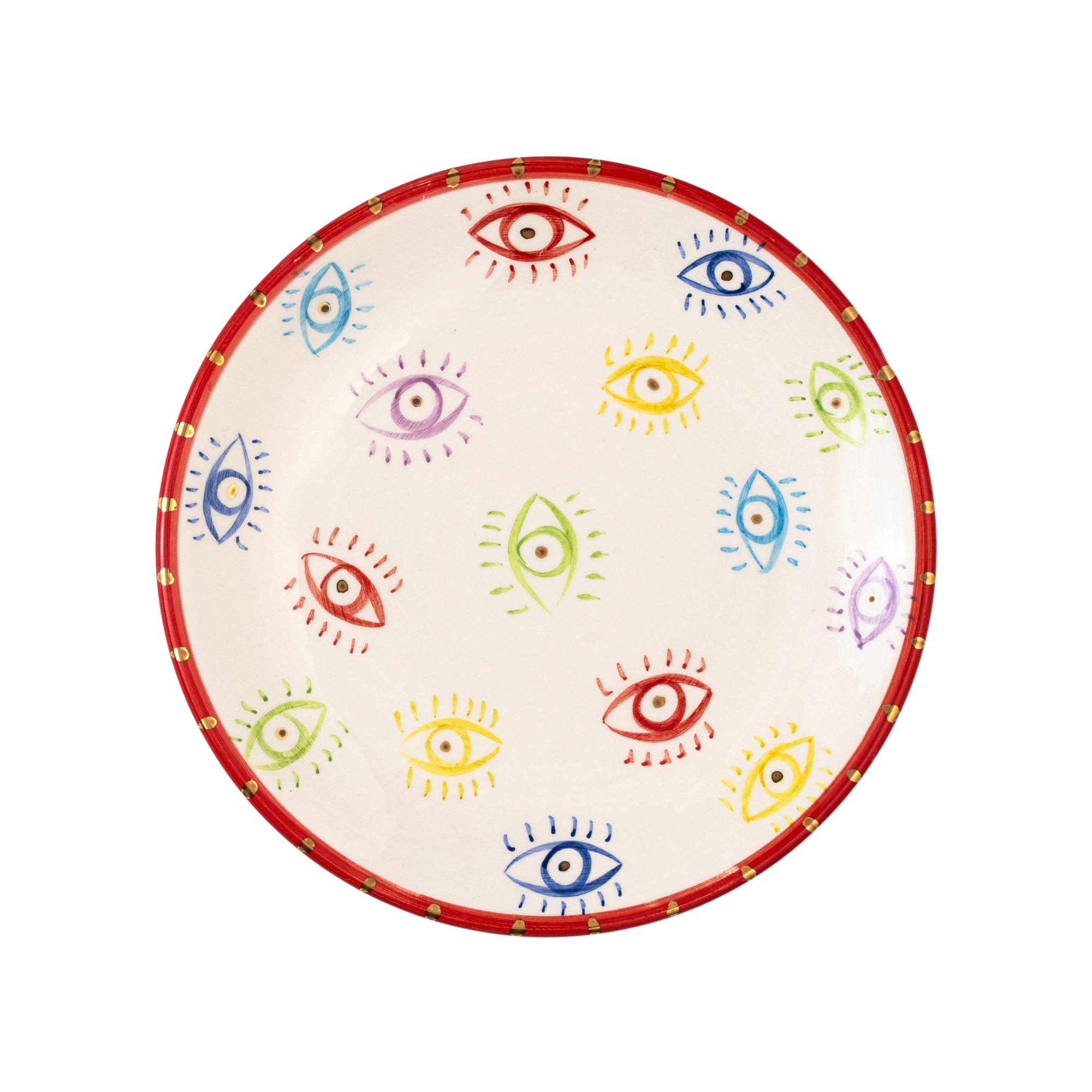 Colourful Eyes Dessert Plate, FGI X Anthropologie, Multicolour, A516_EYE, medium