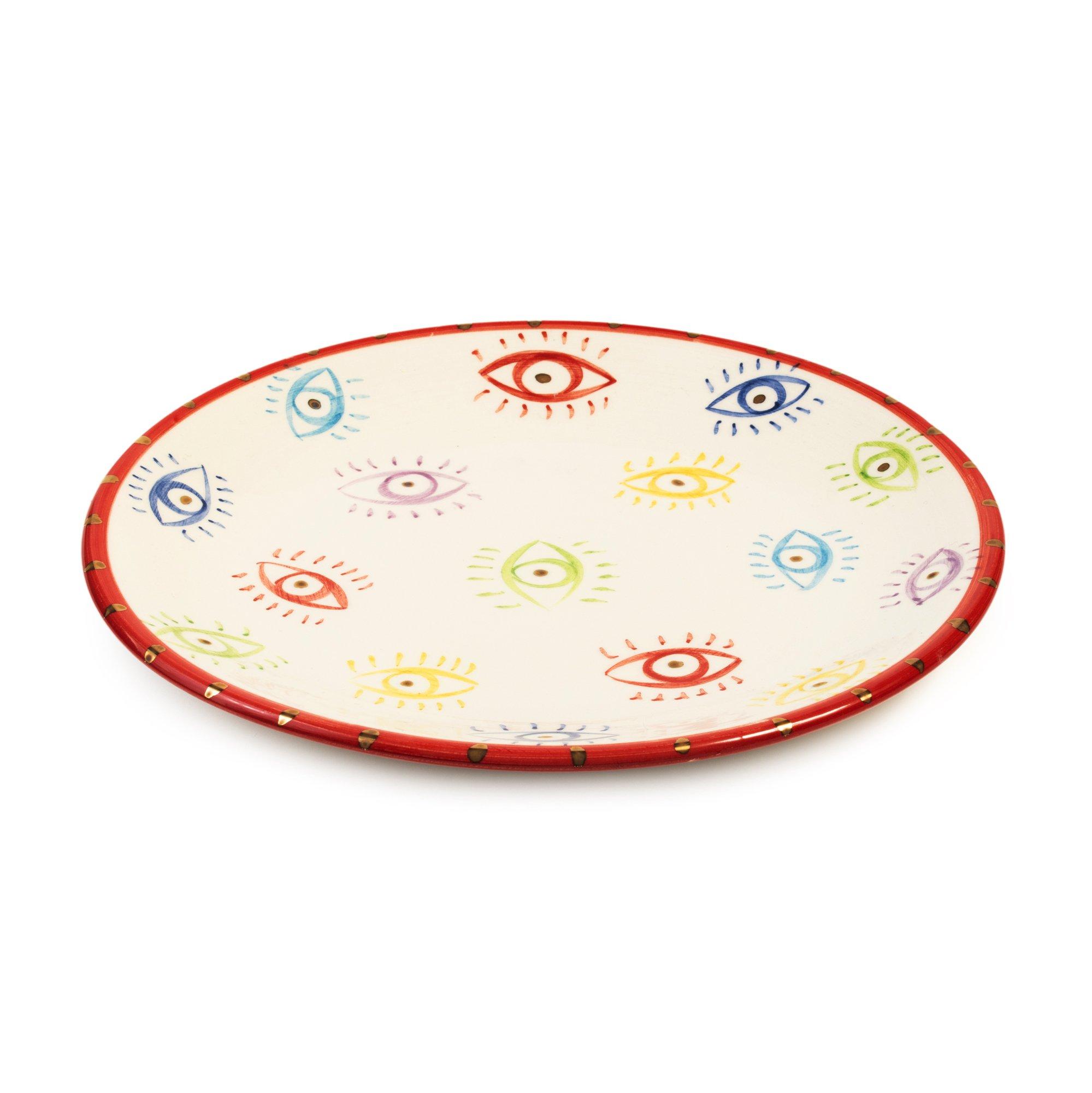 Colourful Eyes Dessert Plate, FGI X Anthropologie, Multicolour, A516_EYE, medium