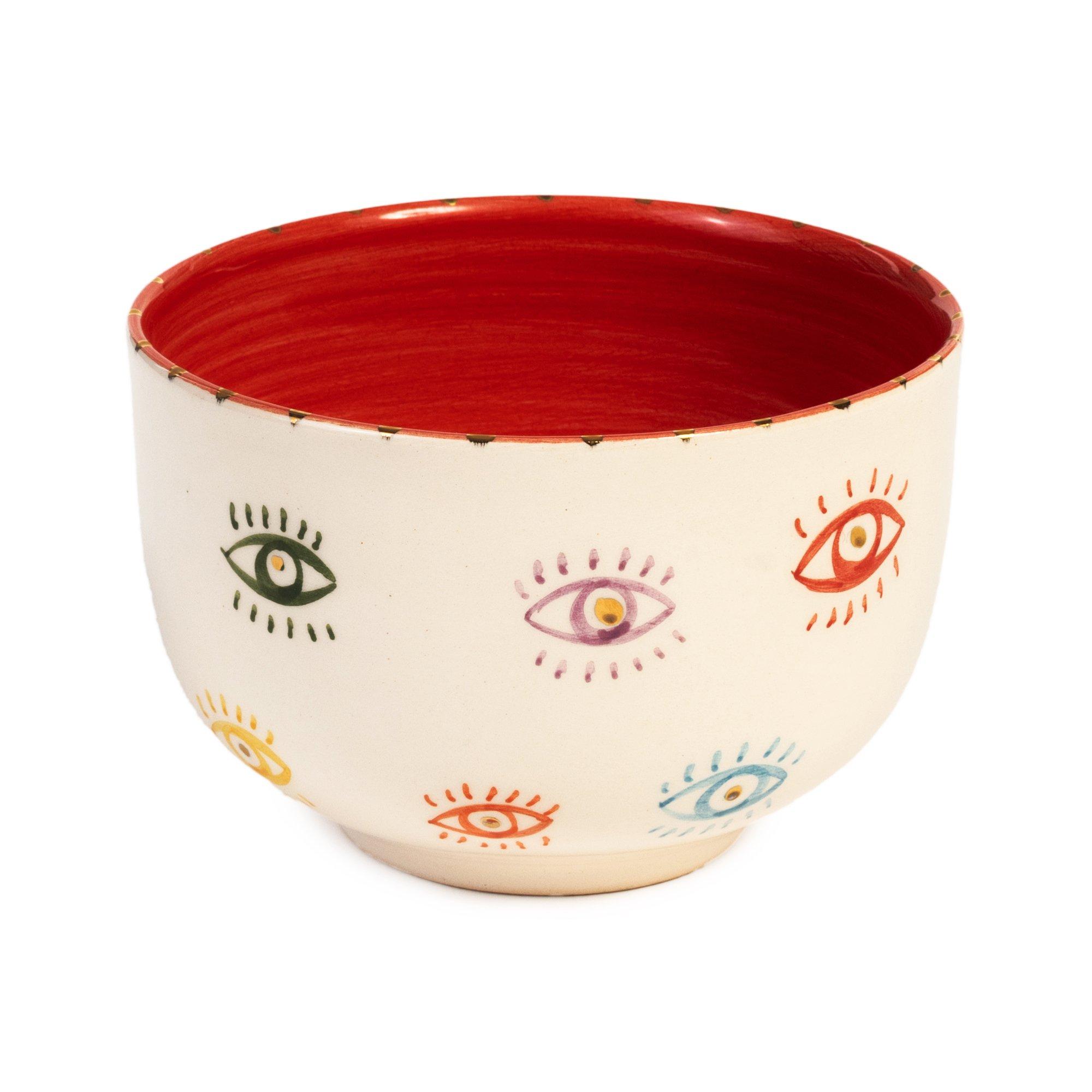 Colourful Eyes Red Mini Bowl, FGI X Anthropologie, Multicolour, A516_EYE, medium