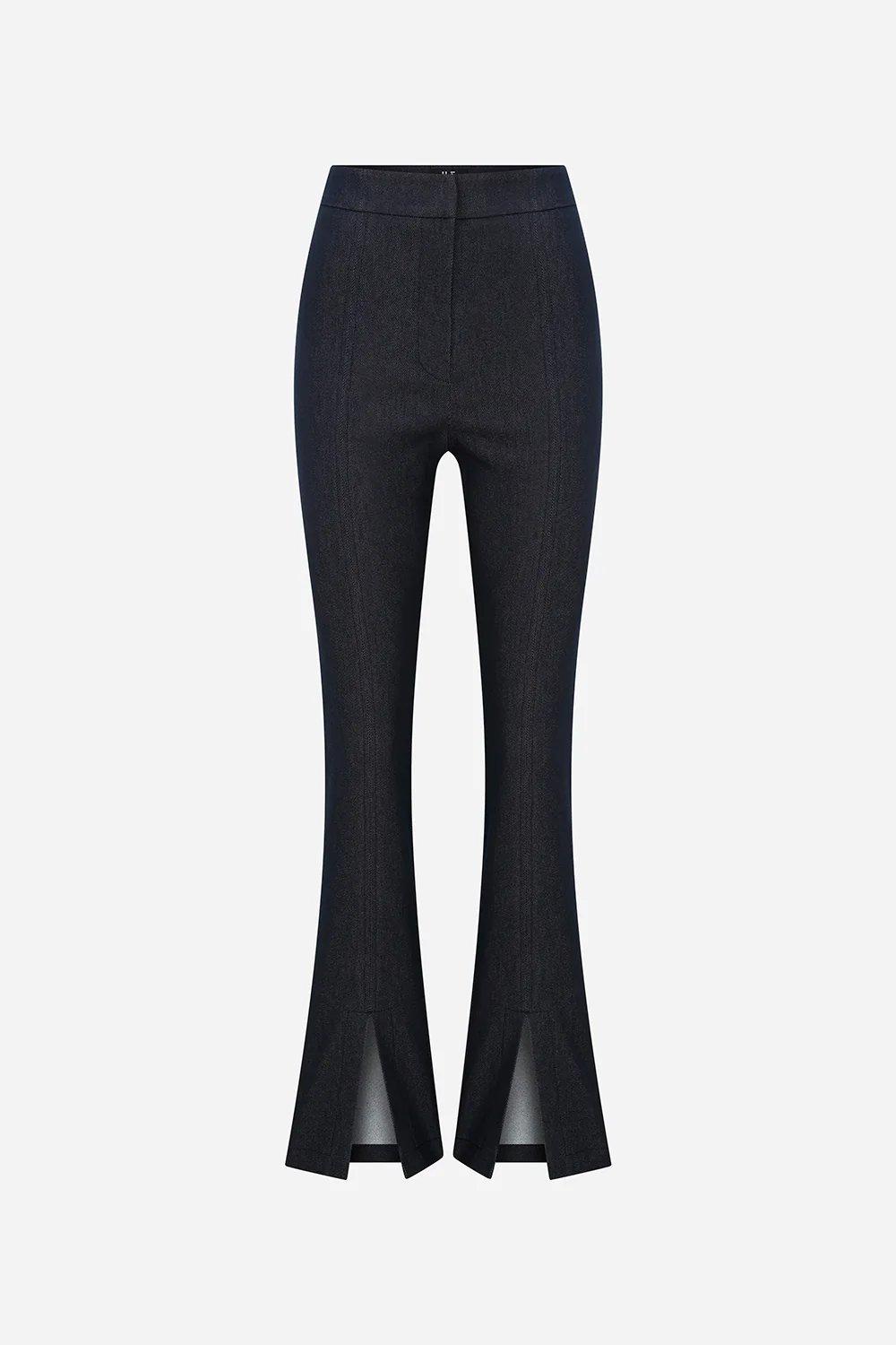 Blue Odine Denim Trousers With Front Slit, A529_0091, large image number 0