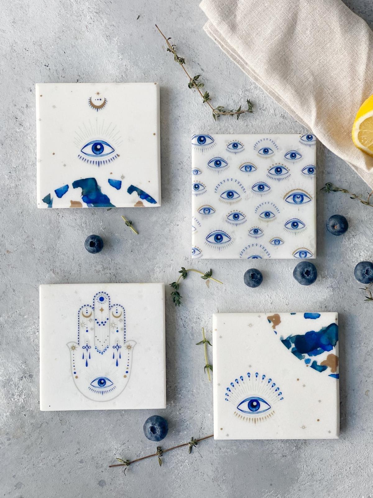 Spirit Eye Collection  Set of 4 Marble Coasters, A508_EVILE, large image number 0