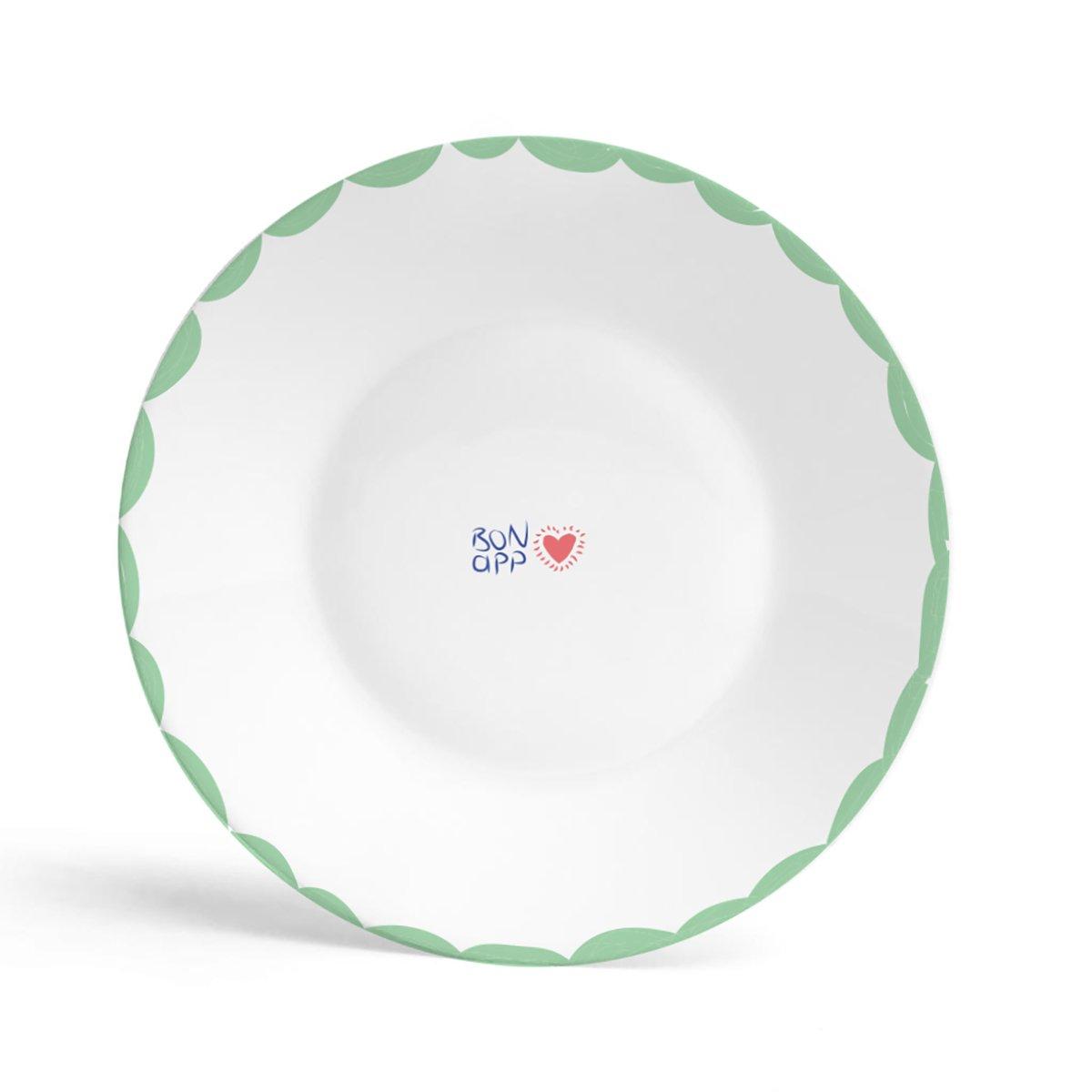 Bon Appetit Heart Plate, Green, A508_BON, large image number 0