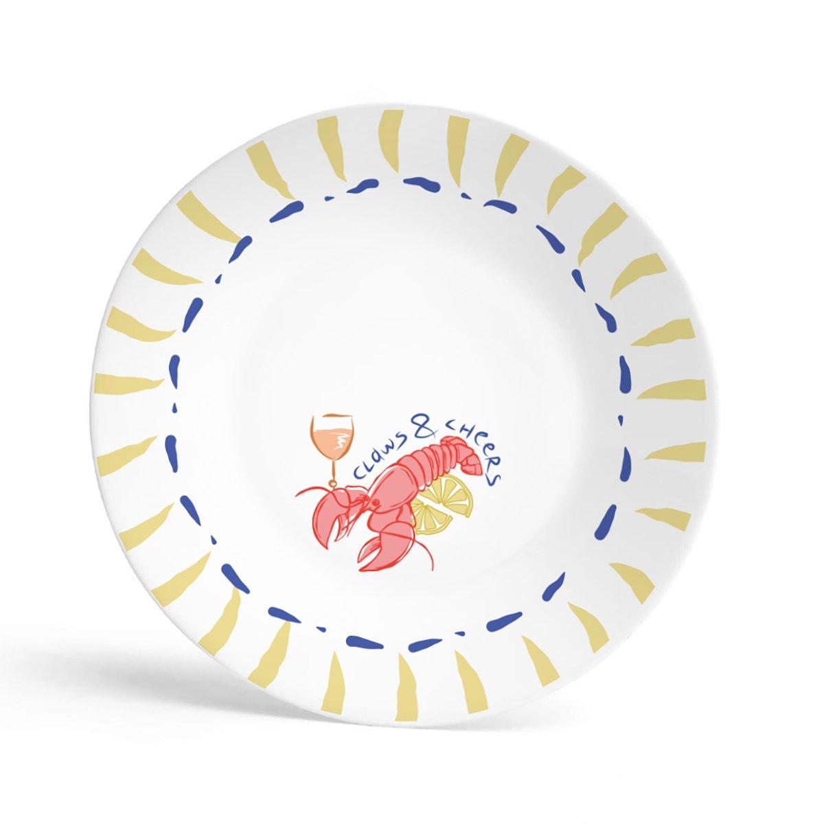 Claws And Cheers Plate, Yellow, A508_BON, large image number 0