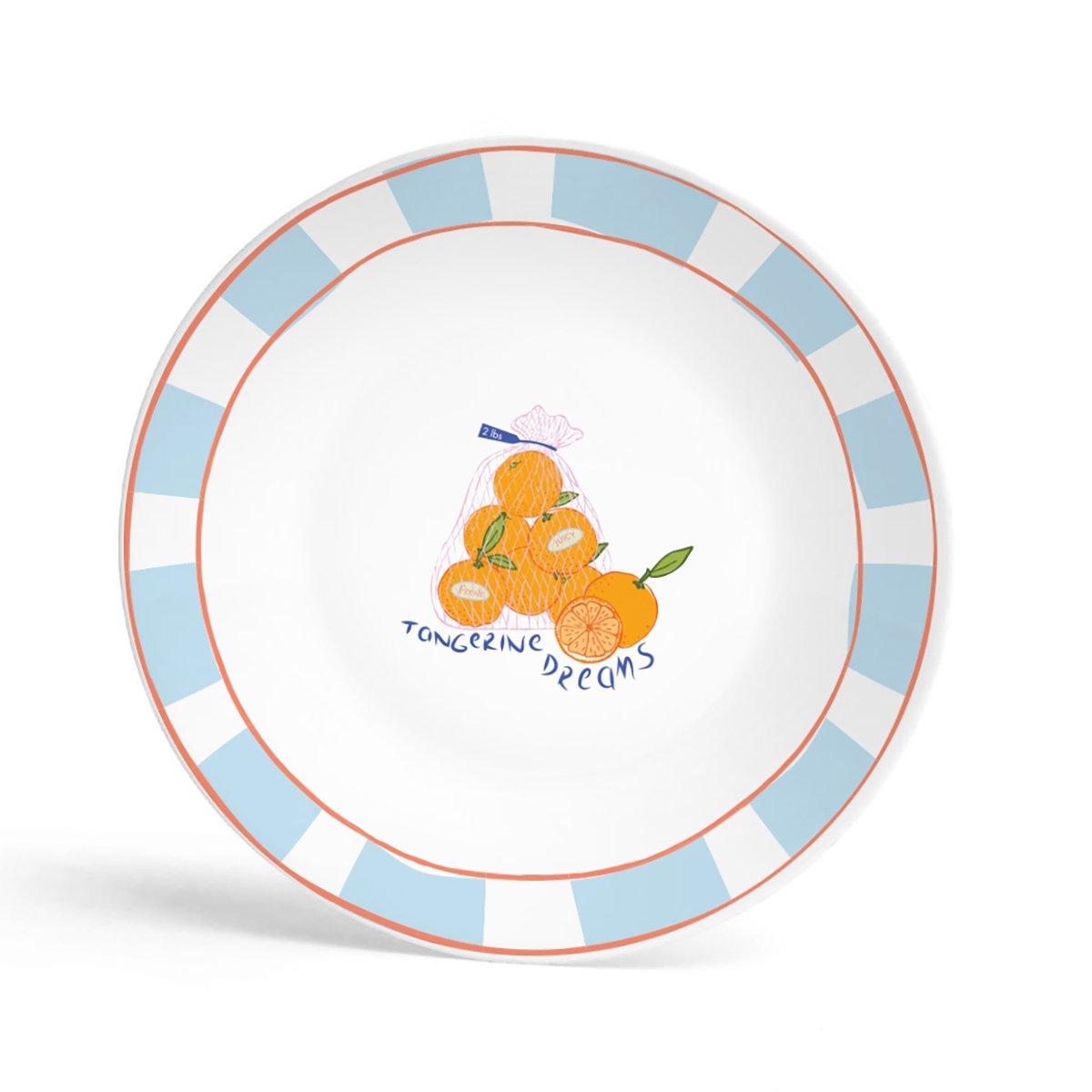 Tangerine Dreams Plate, Blue, A508_BON, large image number 0