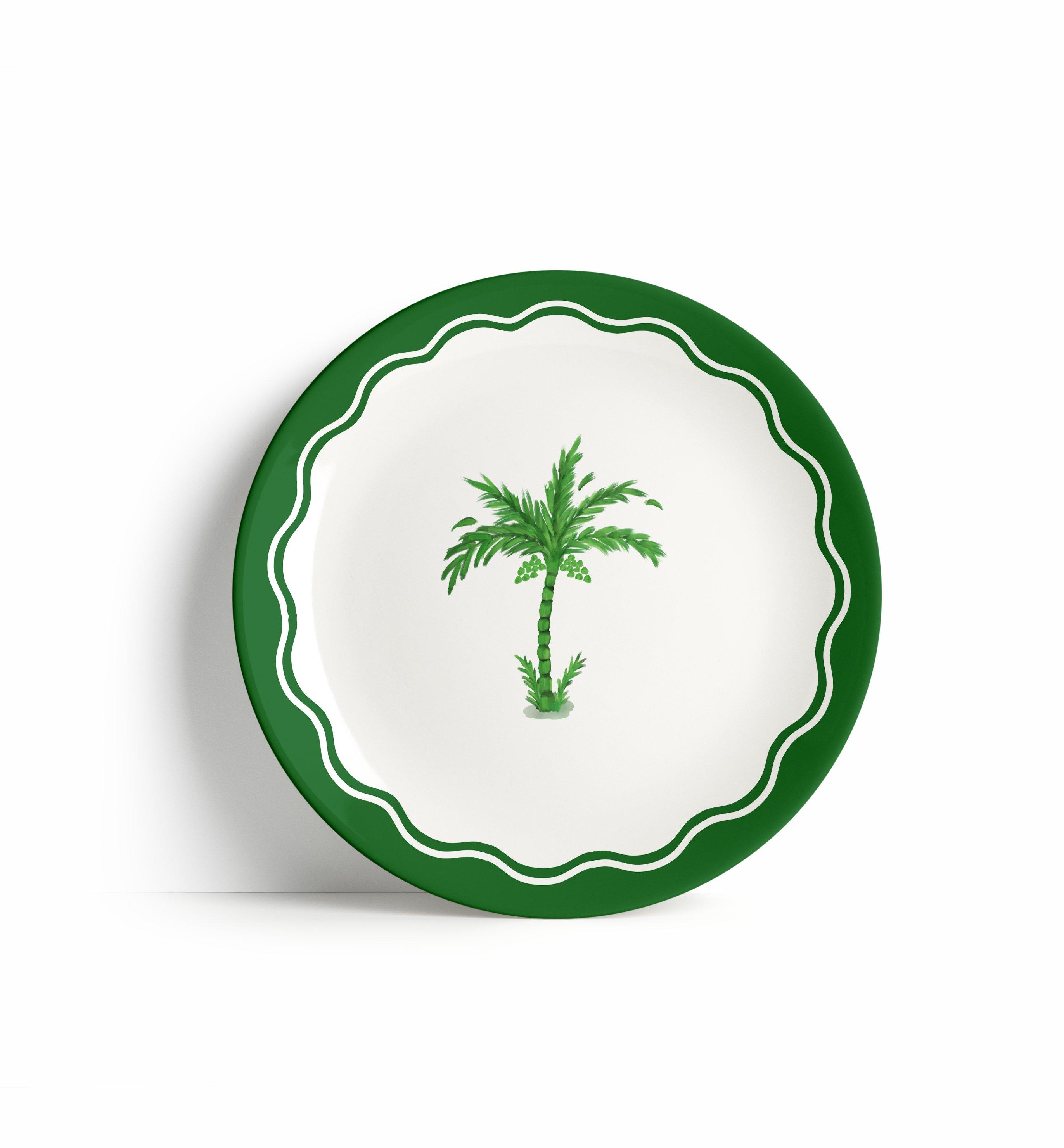 28 Cm Palm Paradise Plate Anthropologie X Fernco, Green, A508_PALM, large image number 0