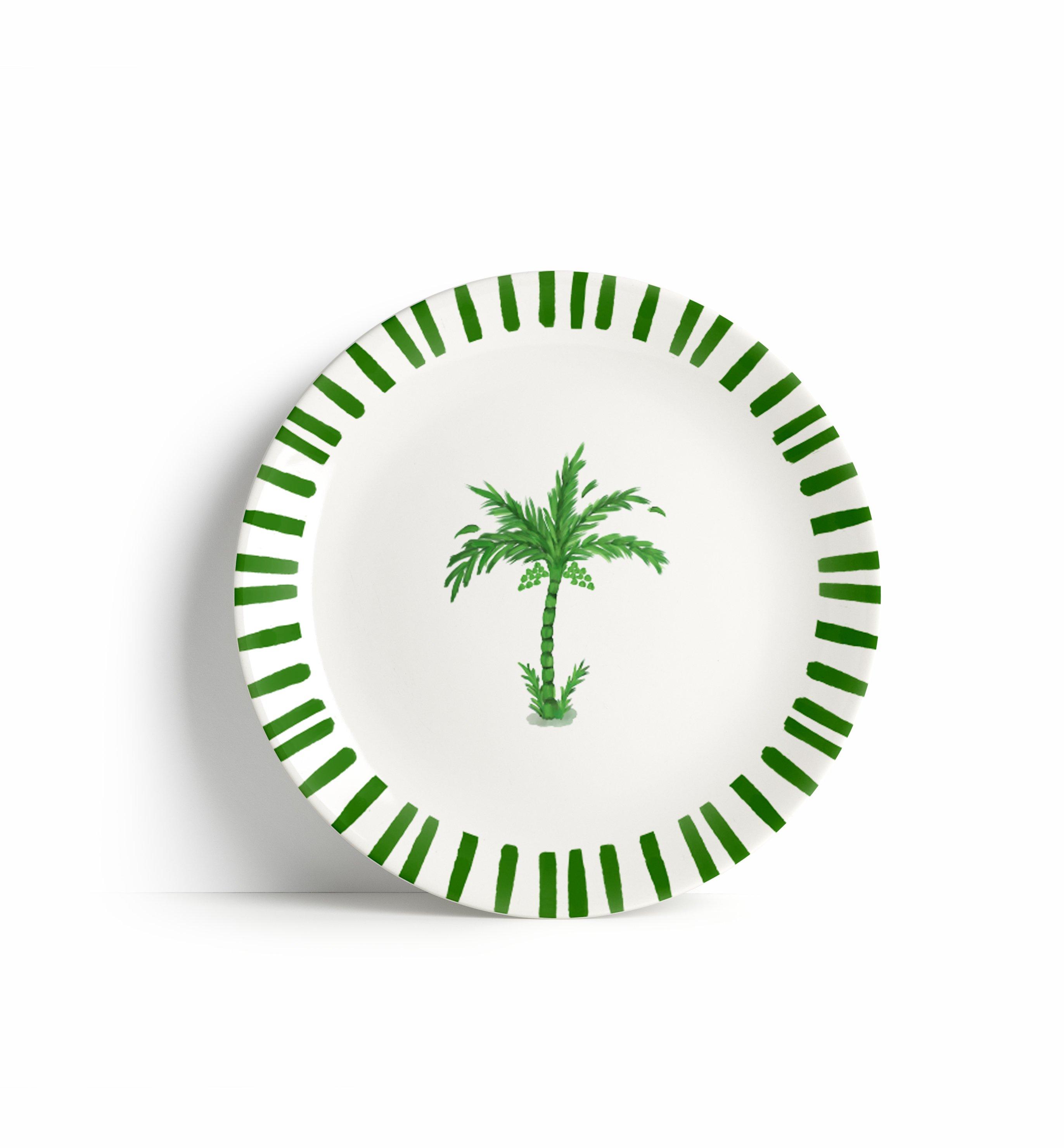 21 Cm Palm Grove Plate Anthropologie X Fernco, Green, A508_PALM, medium