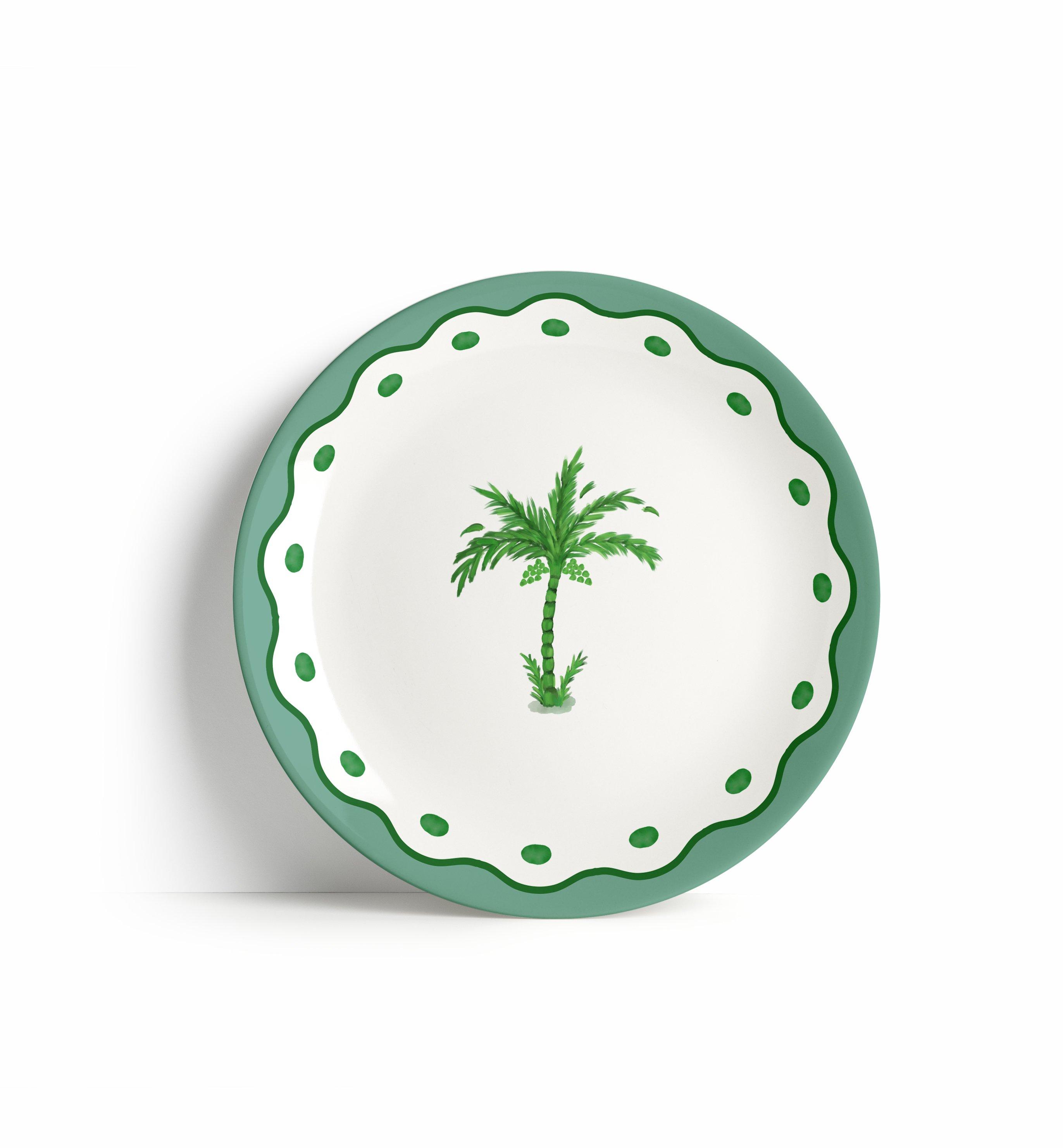 17 Cm Palm Tree Decorative Plate Anthropologie X Fernco, Green, A508_PALM, large image number 0
