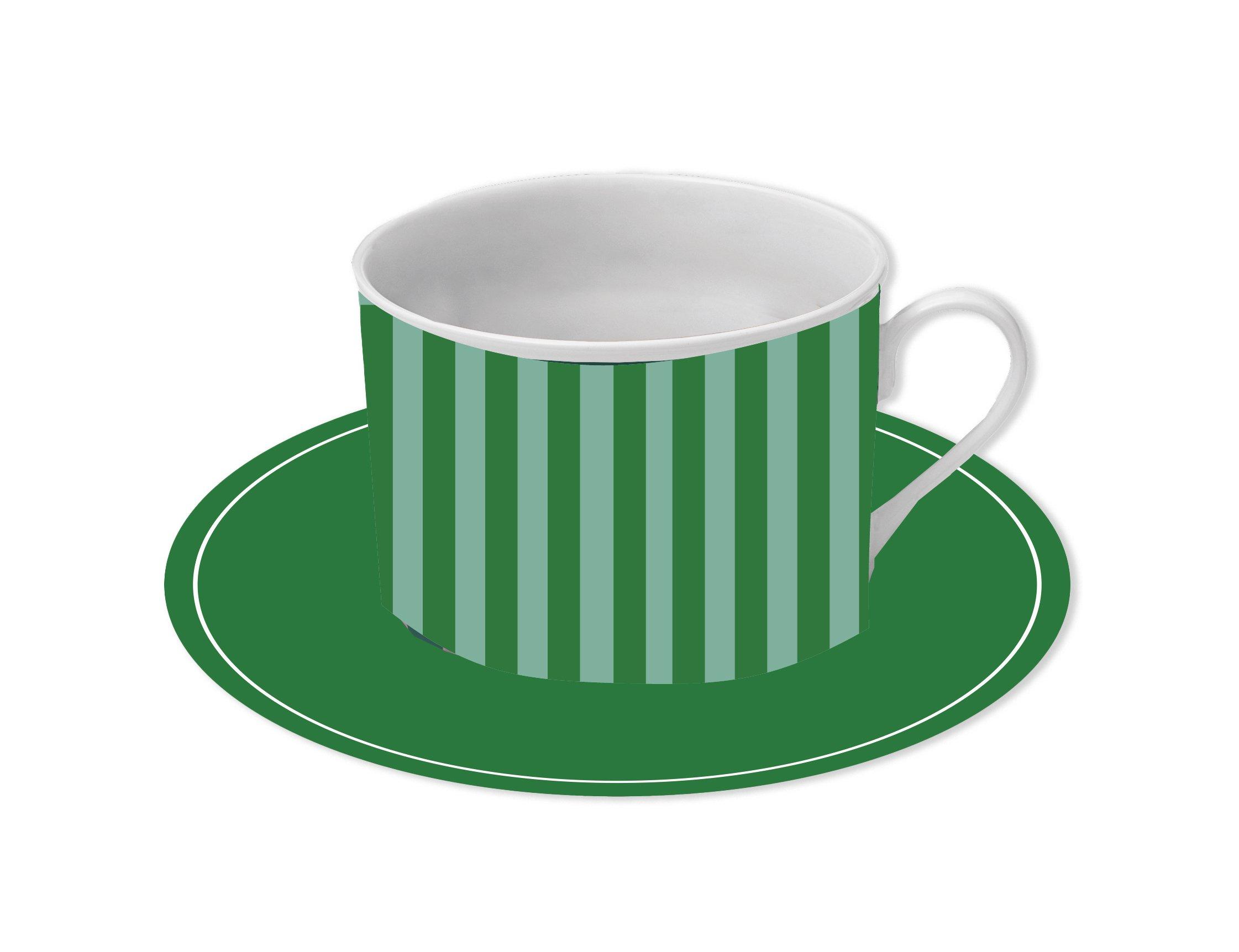 Palm Stripes Cup And Platter Set Anthropologie X Fernco, Green, A508_PALM, large image number 0