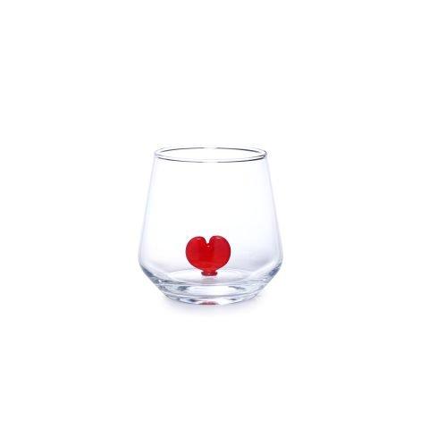 Heart Stem Glass, Red, A508_HEART, medium