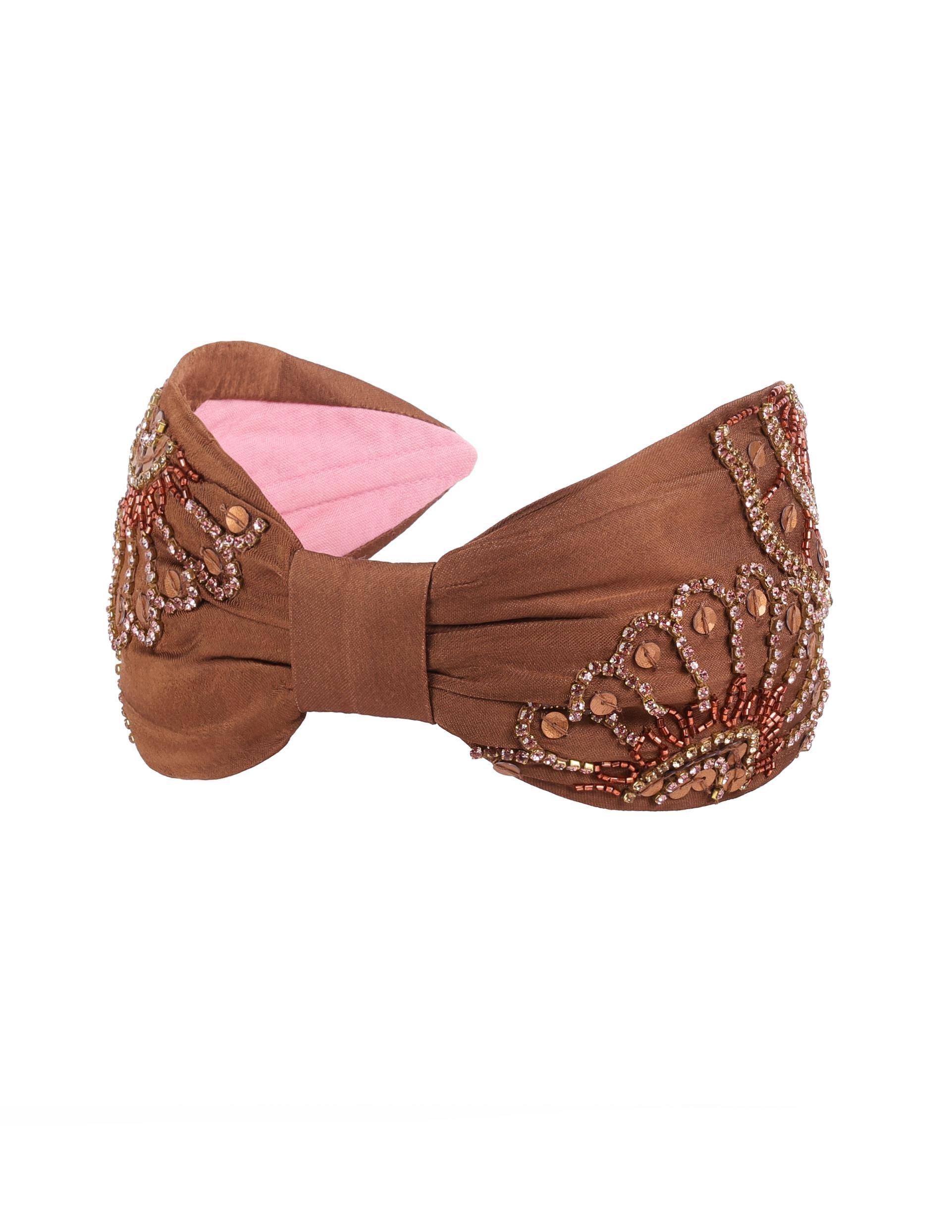 Hairband, Brown, , medium