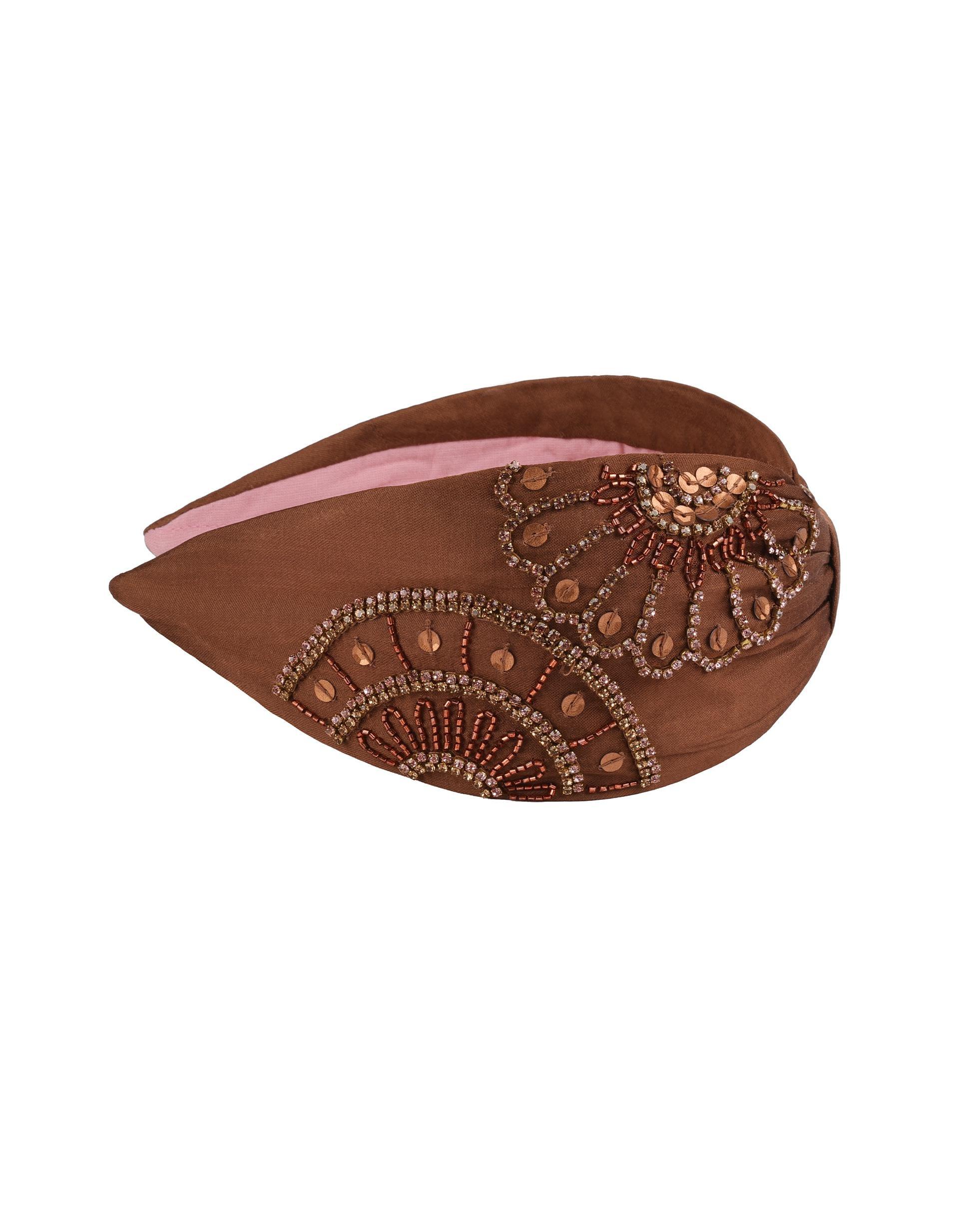 Hairband, Anthropologie X Namjosh, Brown, A517_0020, medium