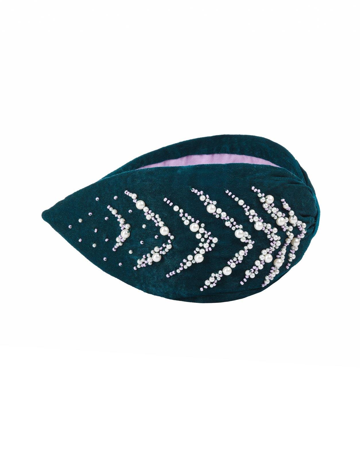 Hairband, Anthropologie X Namjosh, Teal, A517_0045, large image number 1