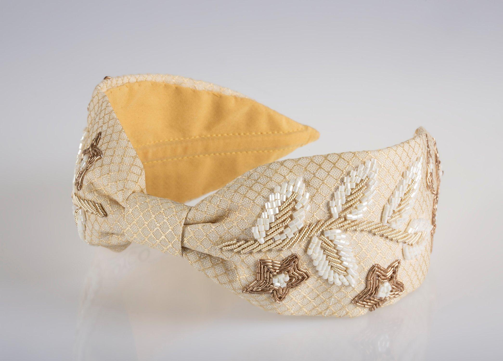 Allure Beige Headband,Anthropologie X JoyCo, Black, A506_0014, large image number 1