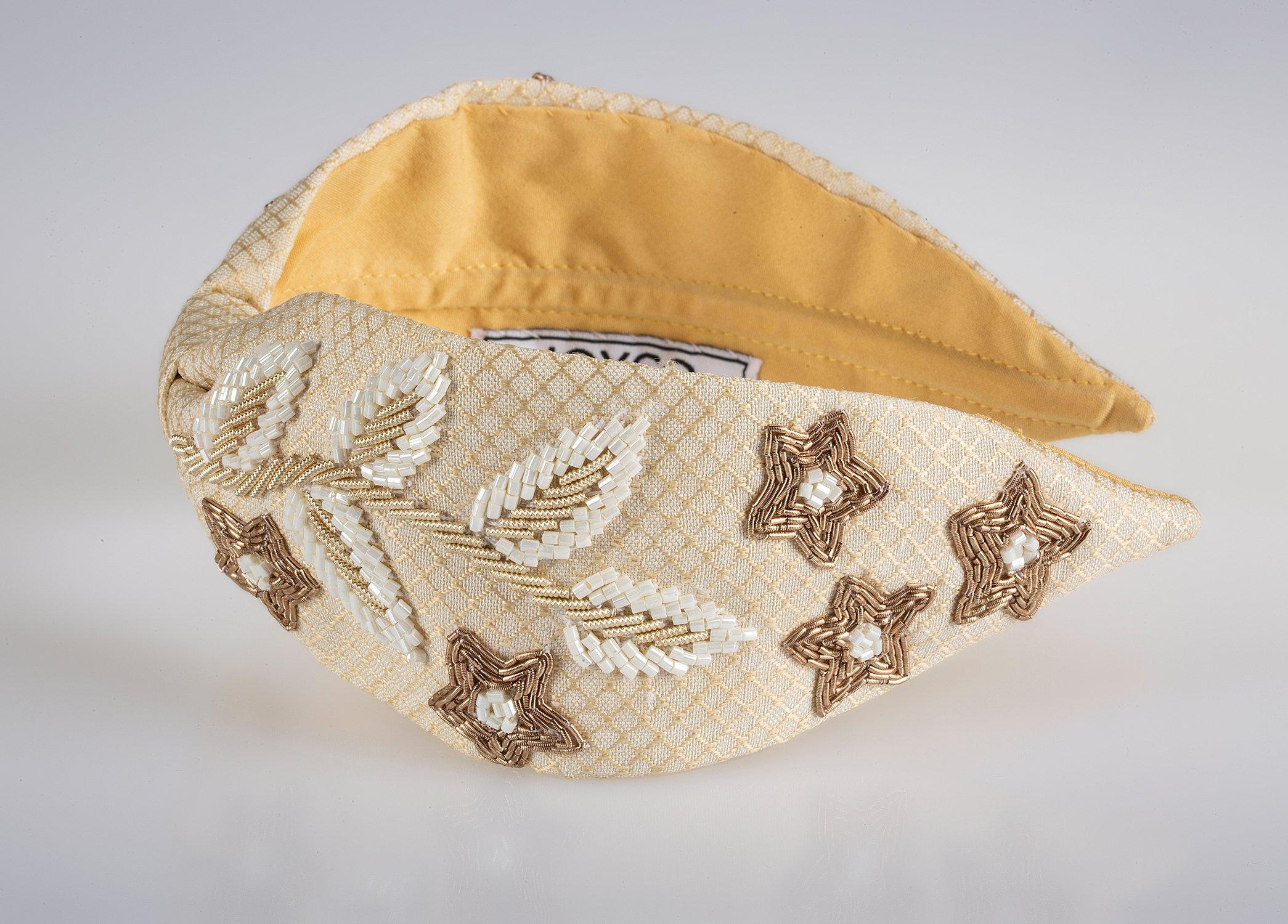 Allure Beige Headband,Anthropologie X JoyCo, Black, A506_0014, large image number 2