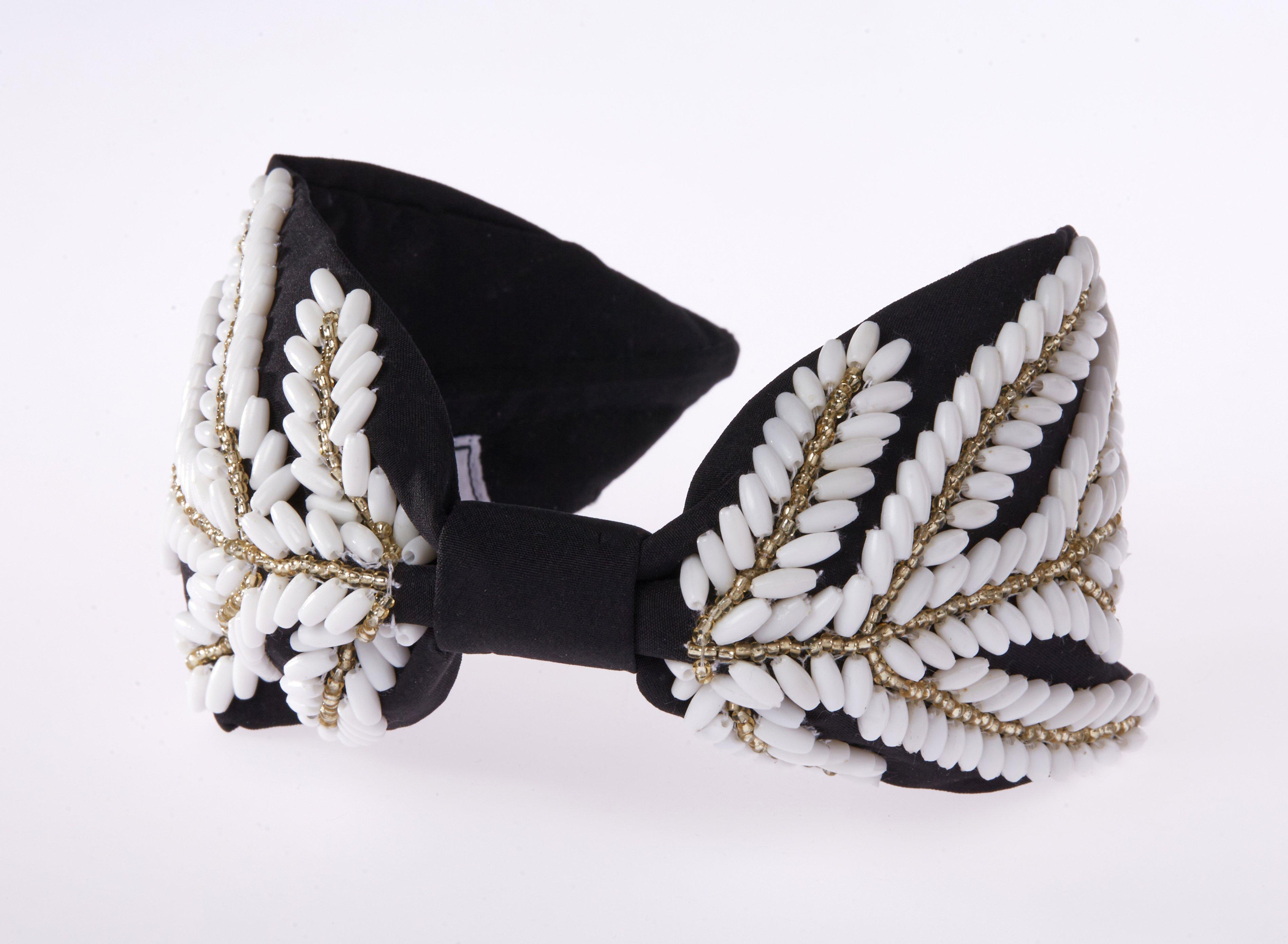 Concetta Headband,Anthropologie X JoyCo, Black, A506_0041, large image number 1