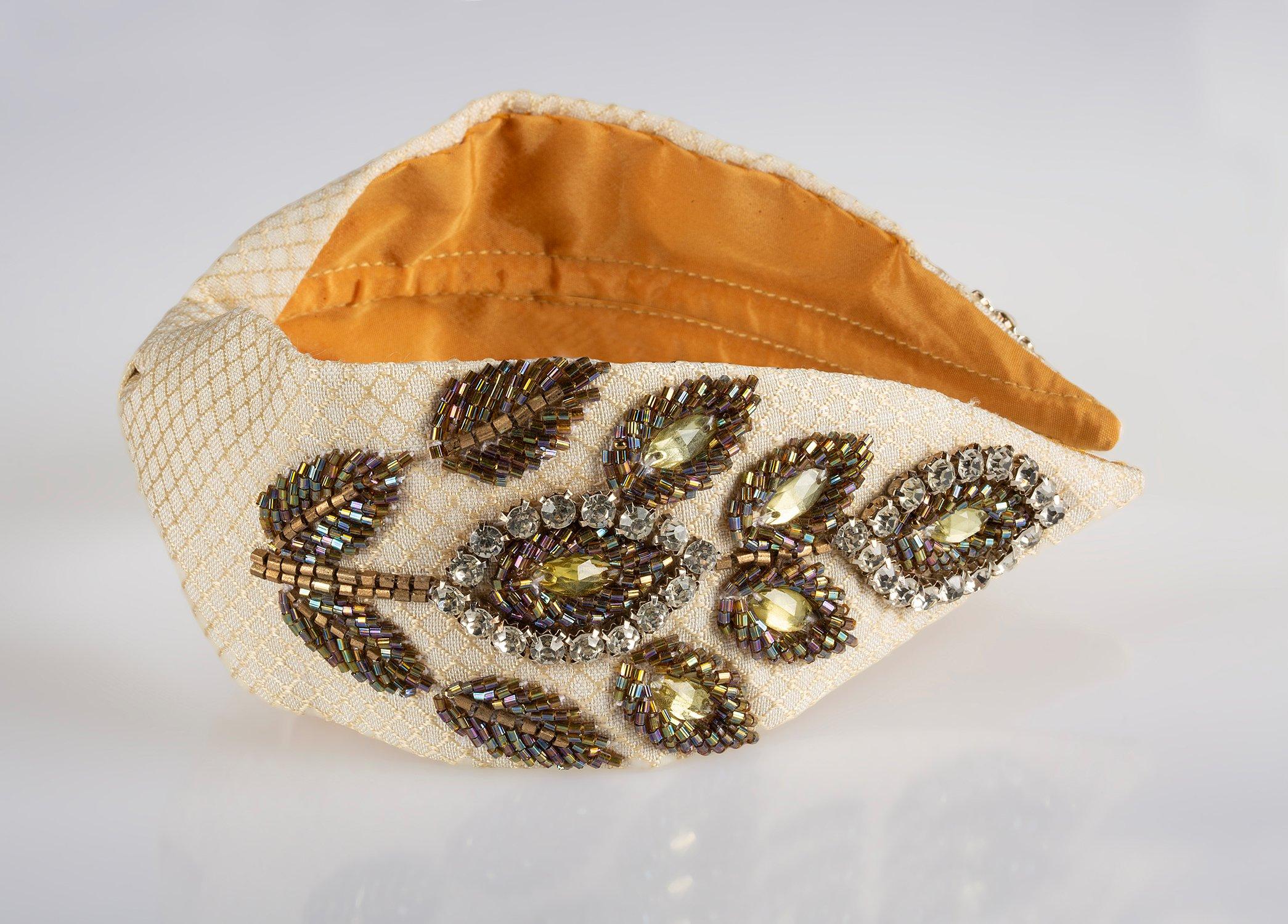 Elsie Dark Headband,Anthropologie X JoyCo, Beige, A506_0000, large image number 2