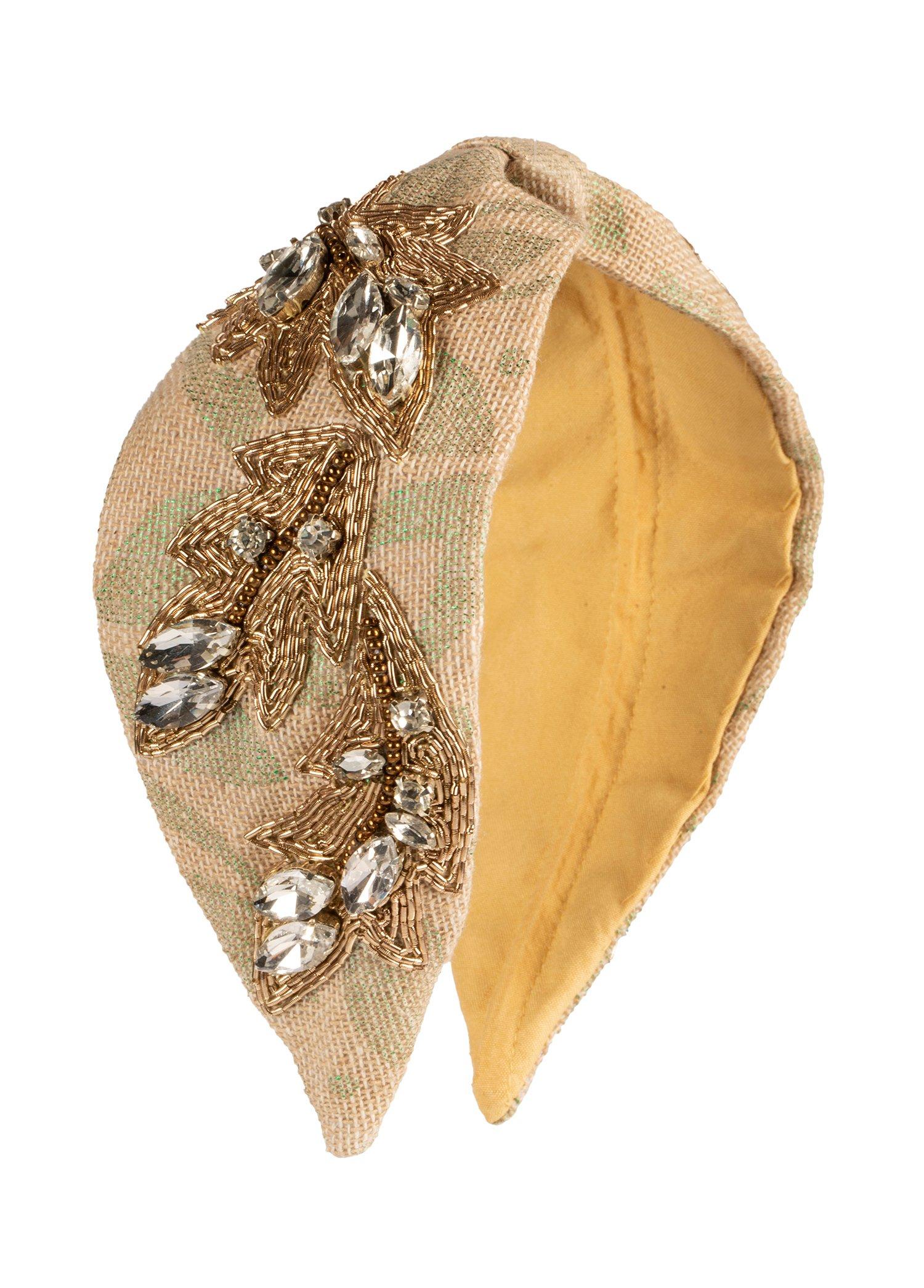 Gemma Beige Headband,Anthropologie X JoyCo, Brown, A506_0041, large image number 0