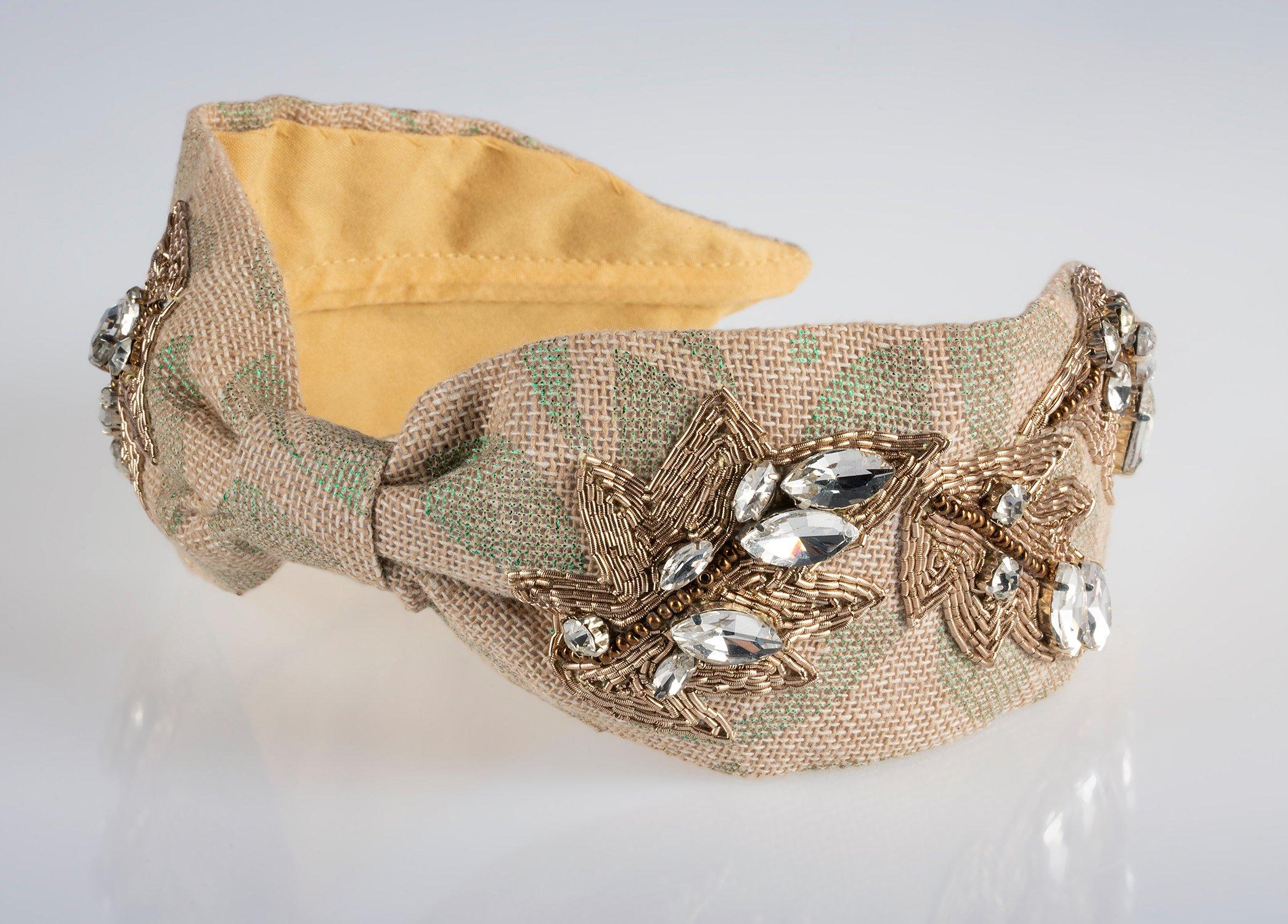 Gemma Beige Headband,Anthropologie X JoyCo, Brown, A506_0041, large image number 1