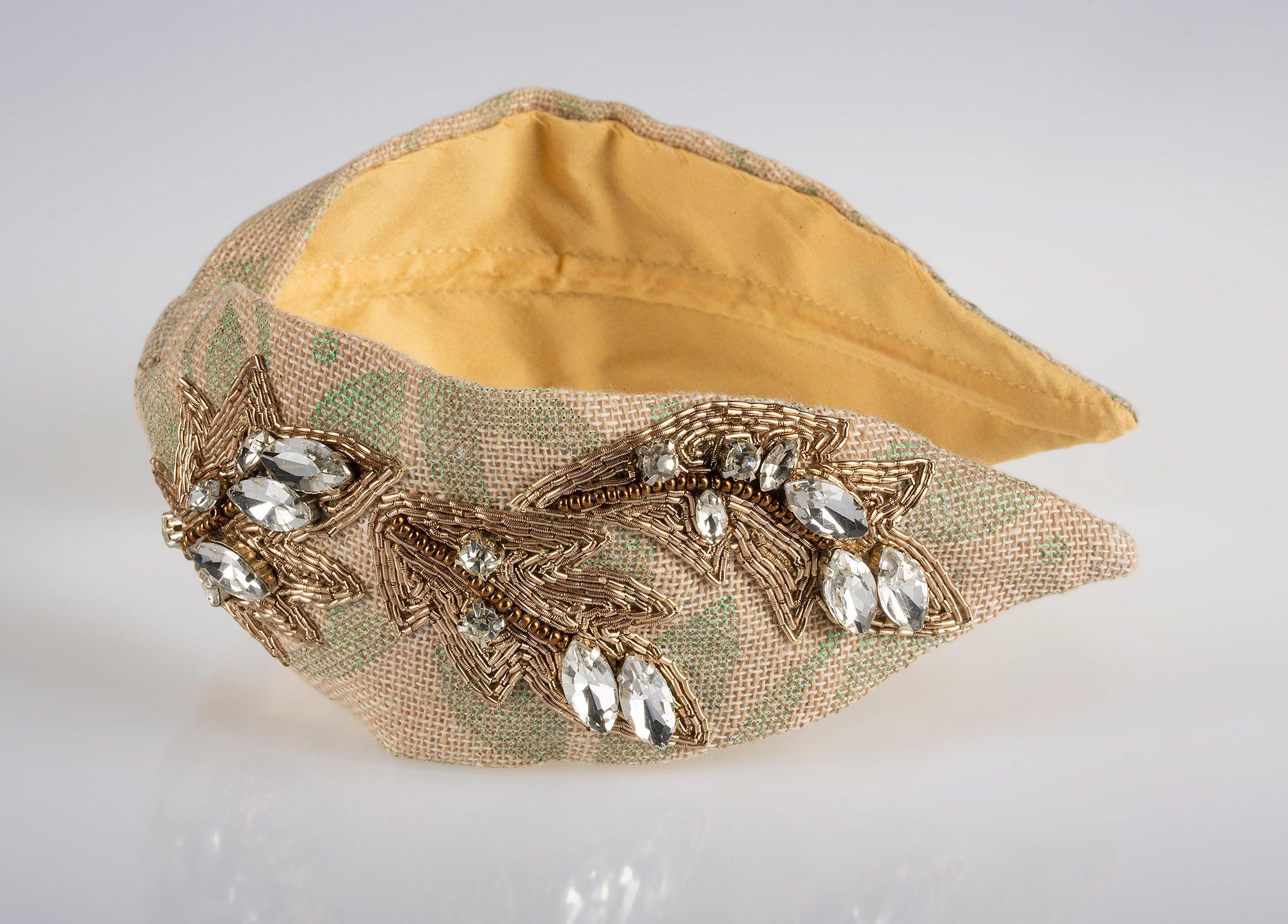 Gemma Beige Headband,Anthropologie X JoyCo, Brown, A506_0041, large image number 2