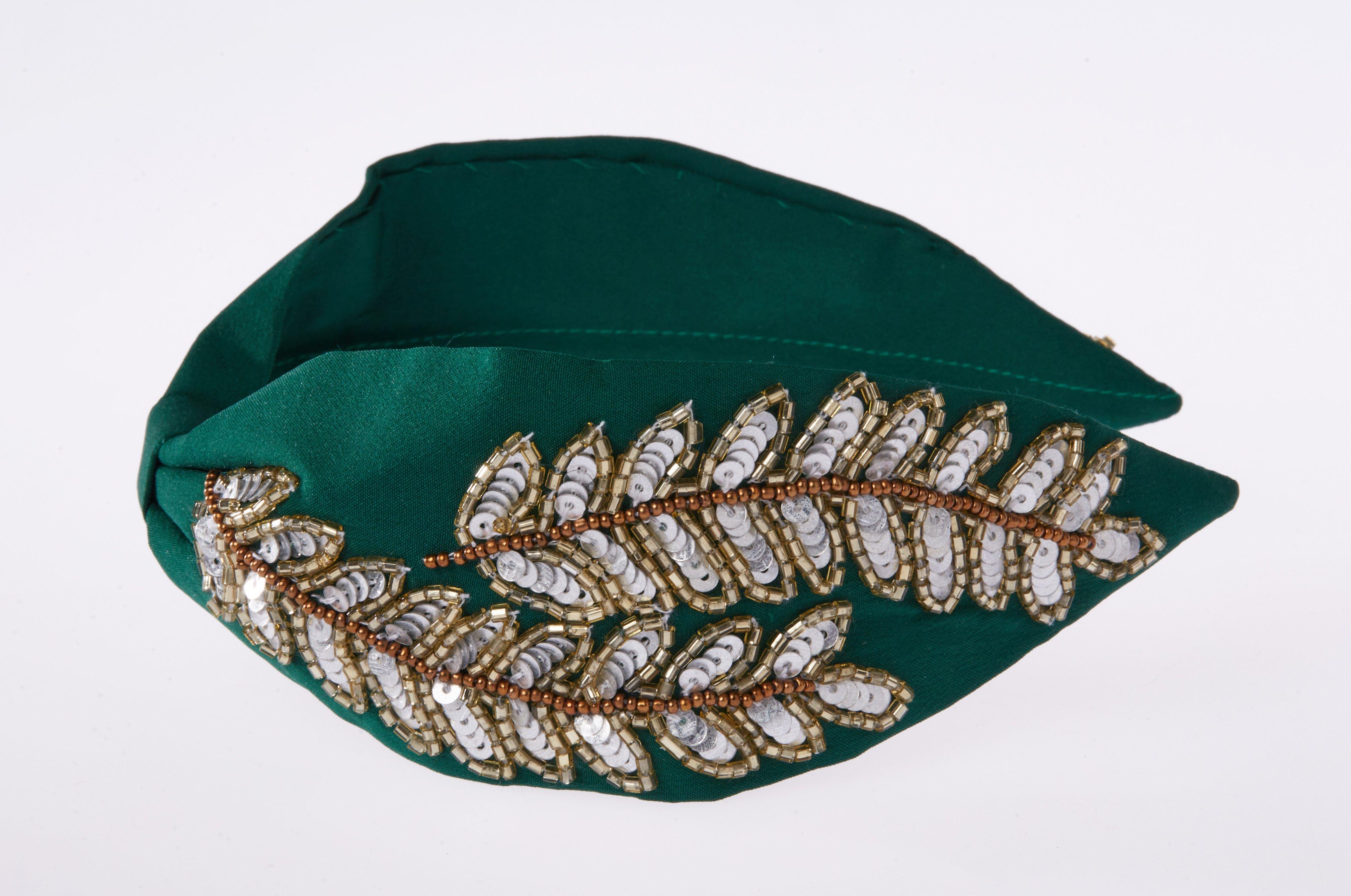 Gia Green Headband,Anthropologie X JoyCo, Green, A506_0038, large image number 2