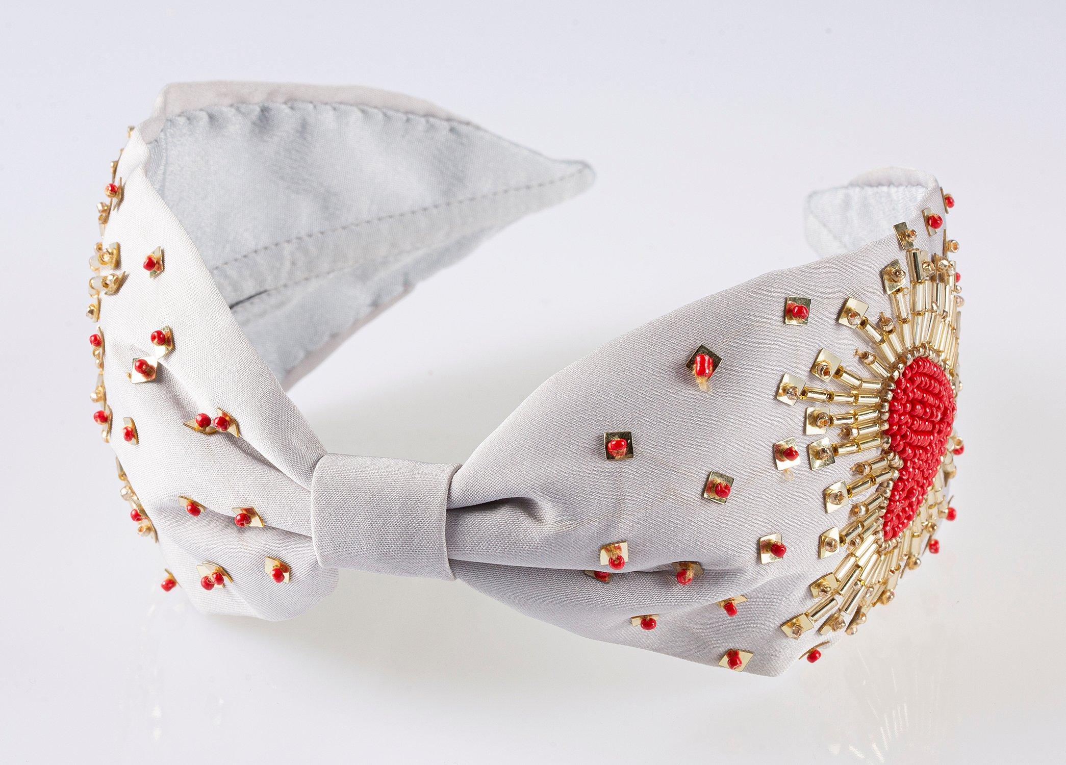Heart Sparkle Dark Headband,Anthropologie X JoyCo, Grey, A506_0040, large image number 0
