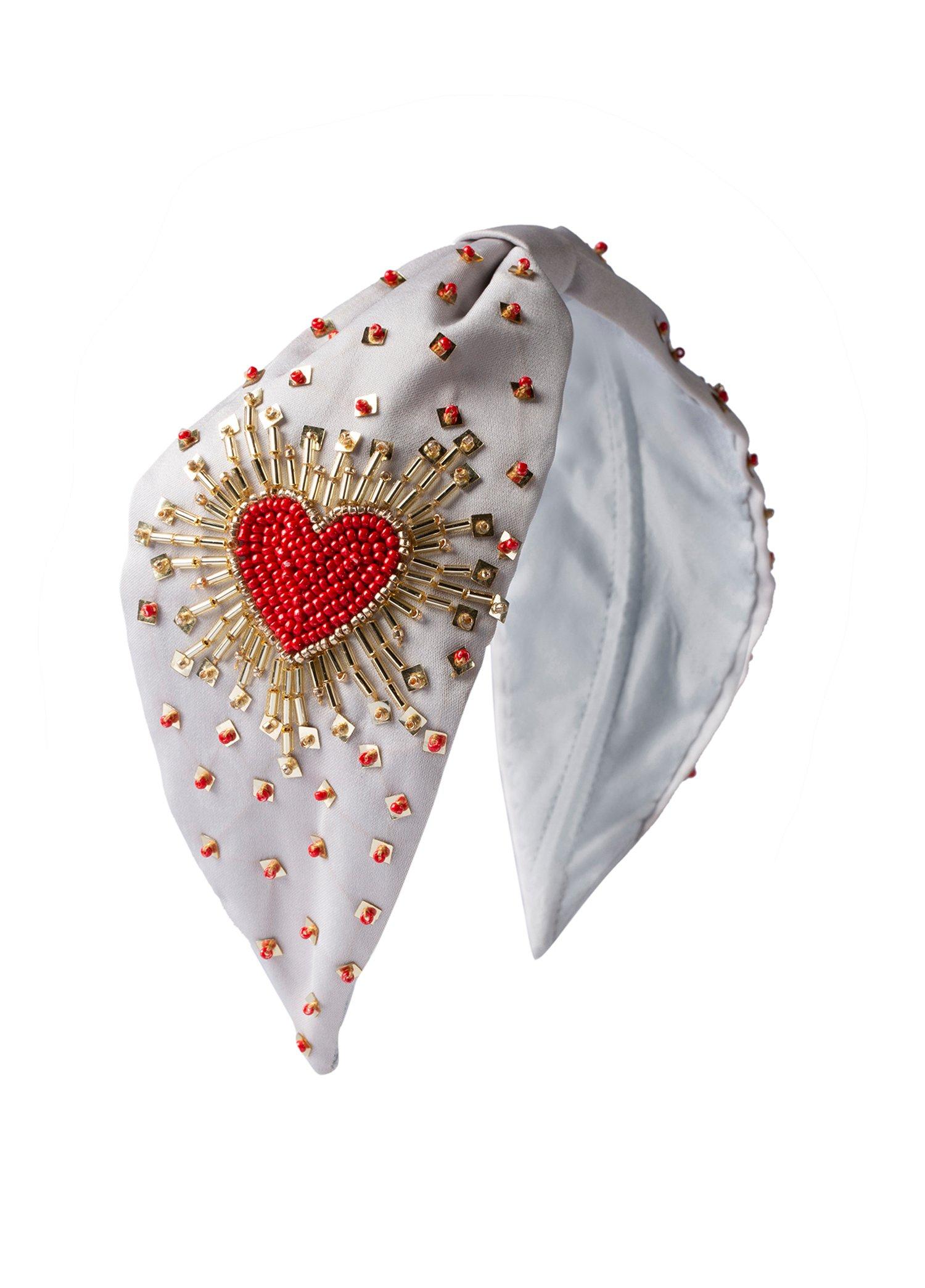 Heart Sparkle Dark Headband,Anthropologie X JoyCo, Grey, A506_0040, large image number 3
