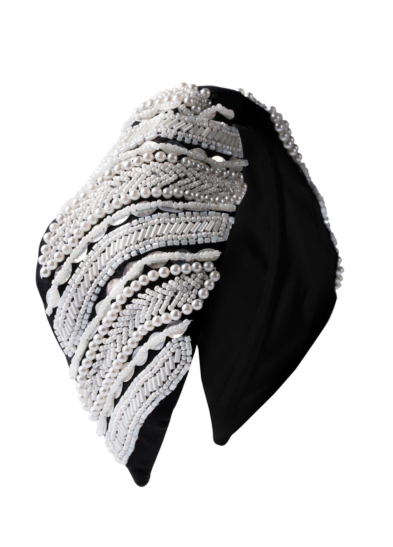 Margaret Headband,Anthropologie X JoyCo, Black, A506_0041, large image number 0