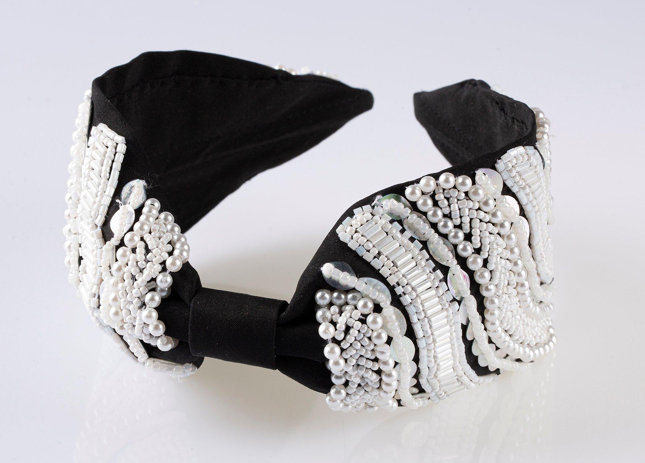 Margaret Headband,Anthropologie X JoyCo, Black, A506_0041, large image number 1