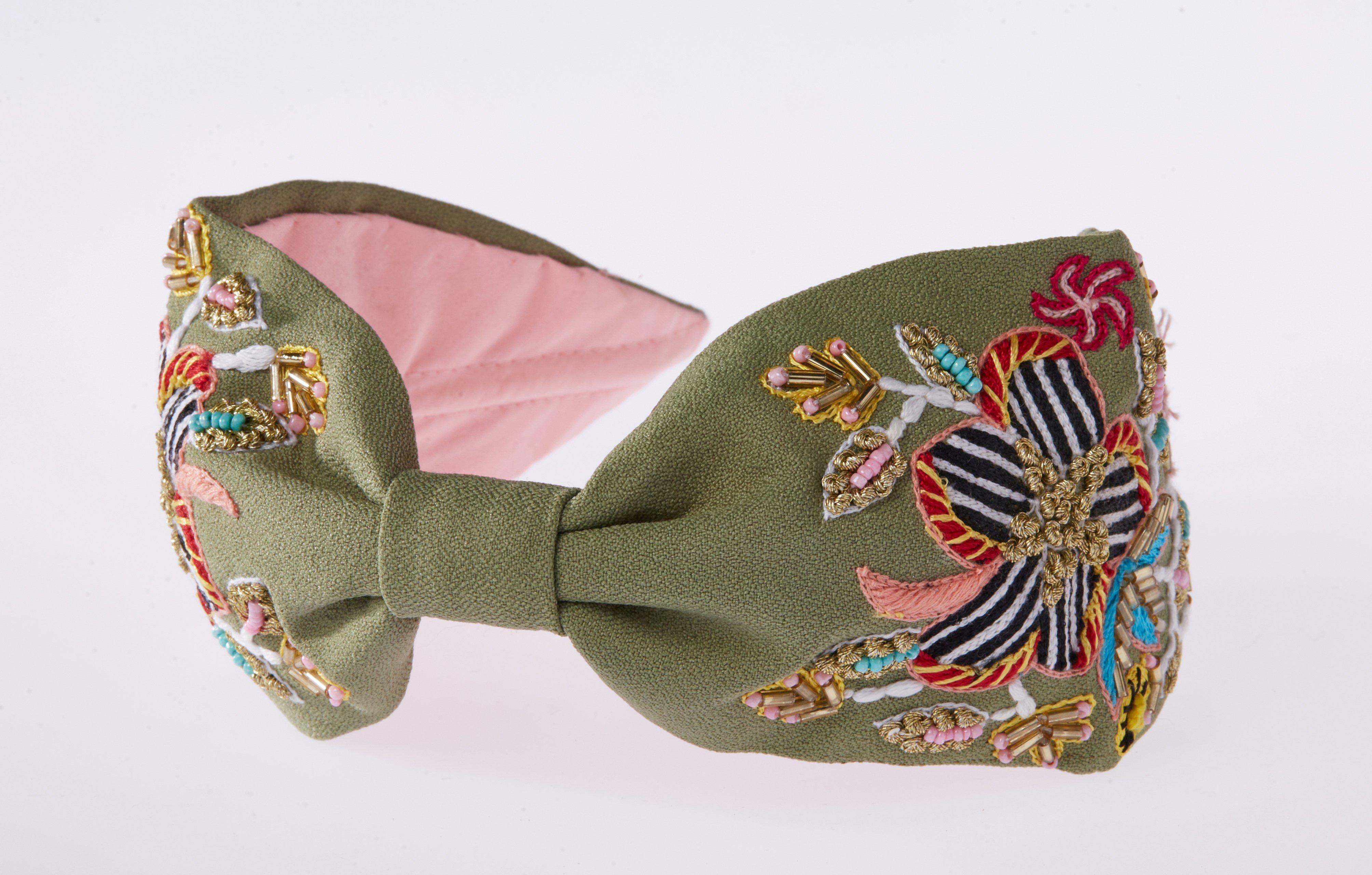 Stephano Headband,Anthropologie X JoyCo, Green, A506_0000, large image number 1