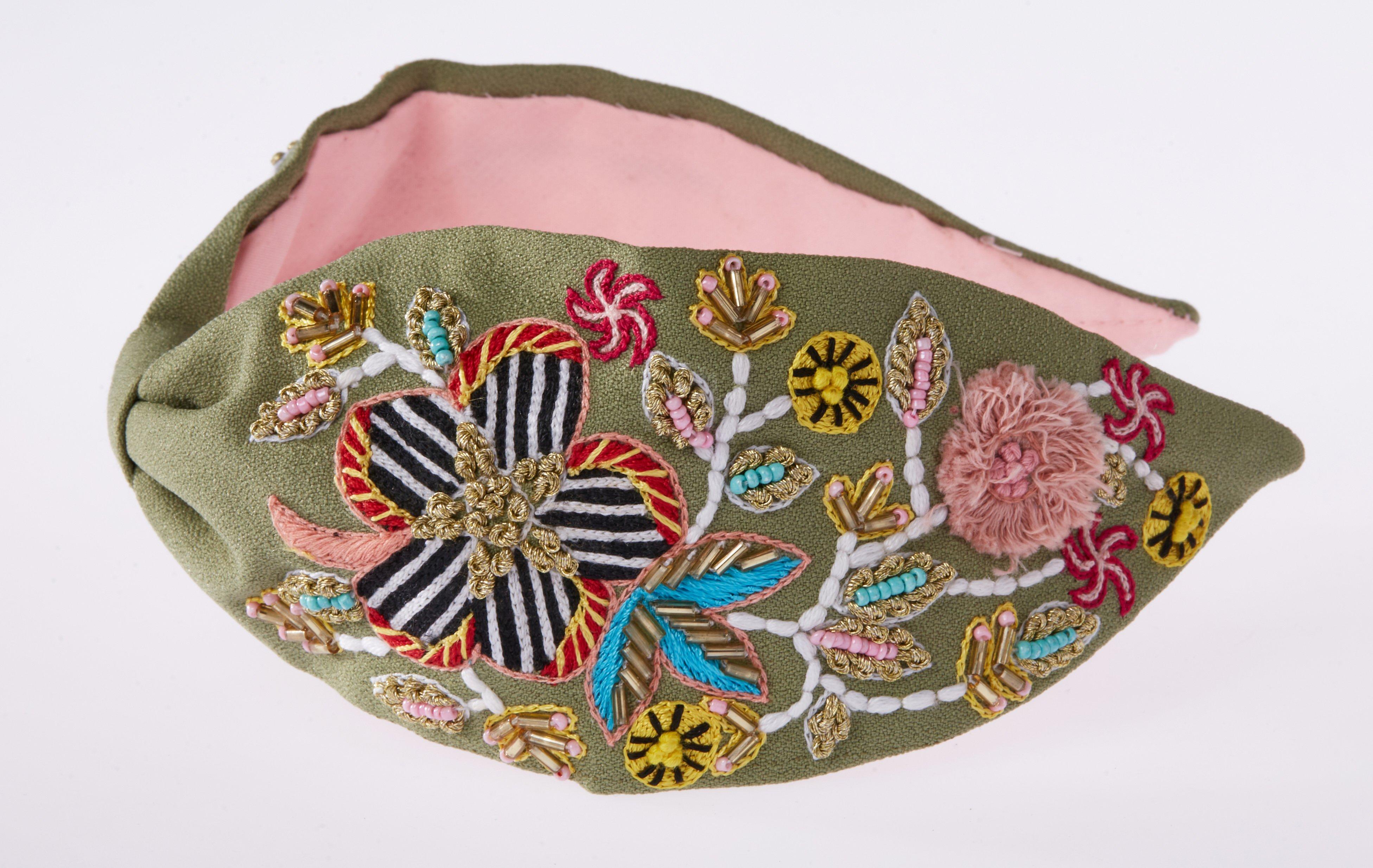Stephano Headband,Anthropologie X JoyCo, Green, A506_0000, large image number 2