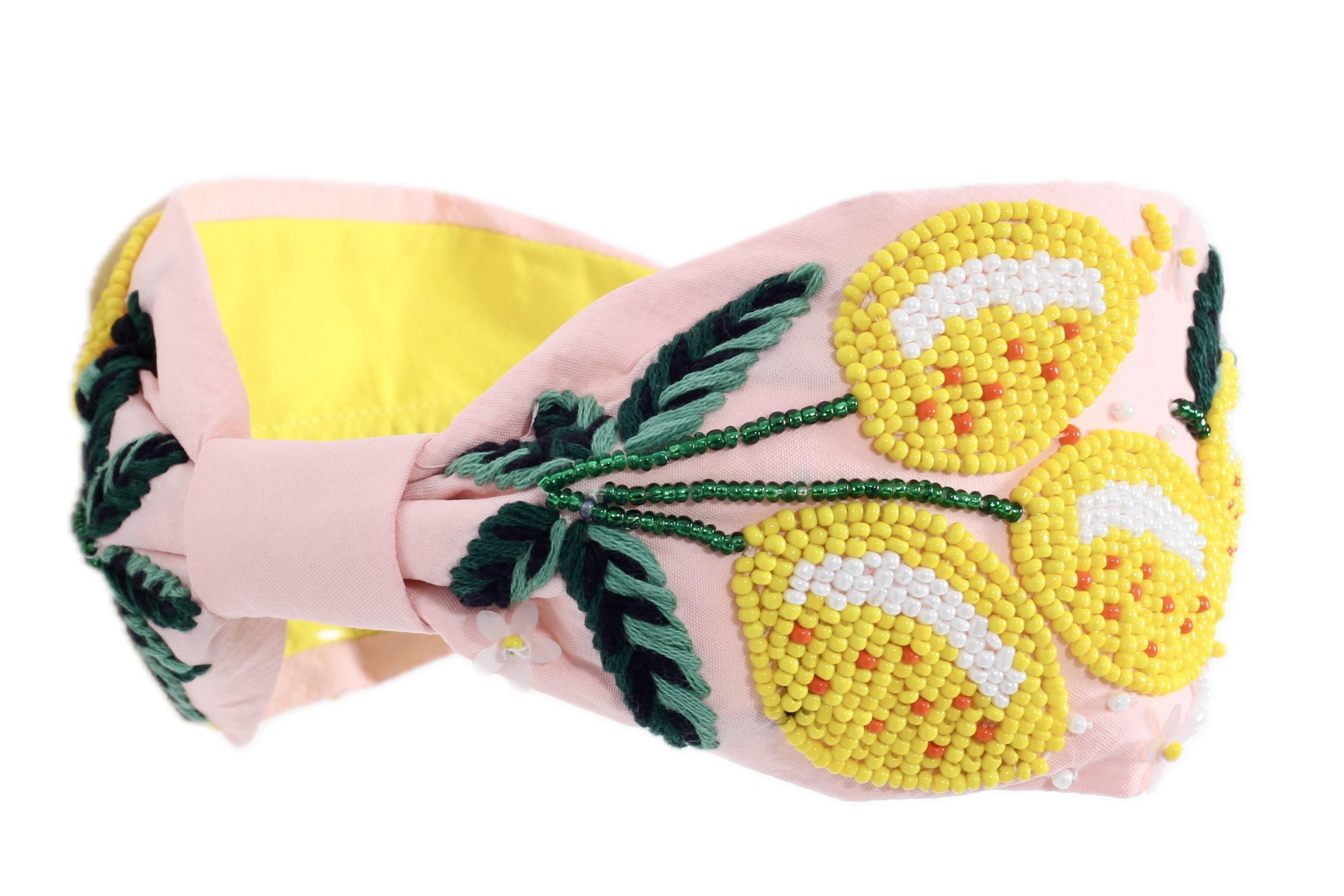 Limone Powder Headband,Anthropologie X JoyCo, Pink, A506_0000, large image number 1