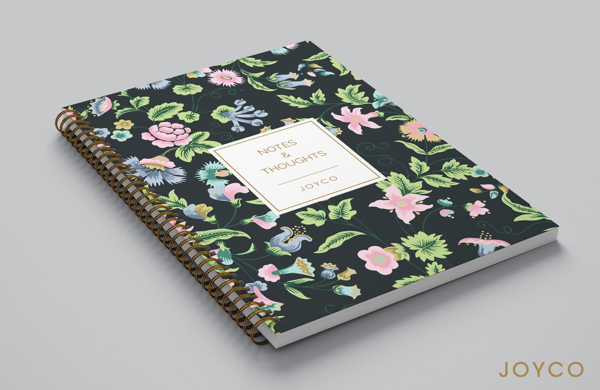 Vintage Florals Notebook,Anthropologie X JoyCo, Black, A504_0001, medium