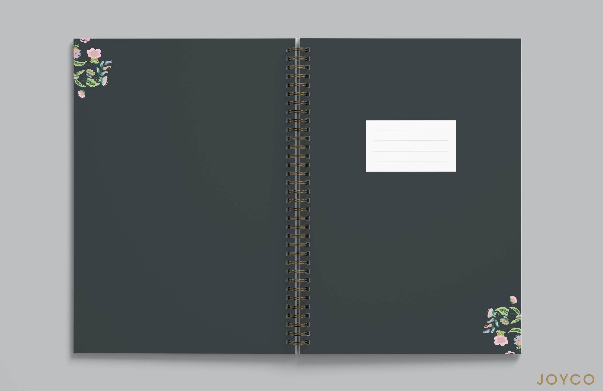 Vintage Florals Notebook,Anthropologie X JoyCo, Black, A504_0001, large image number 1