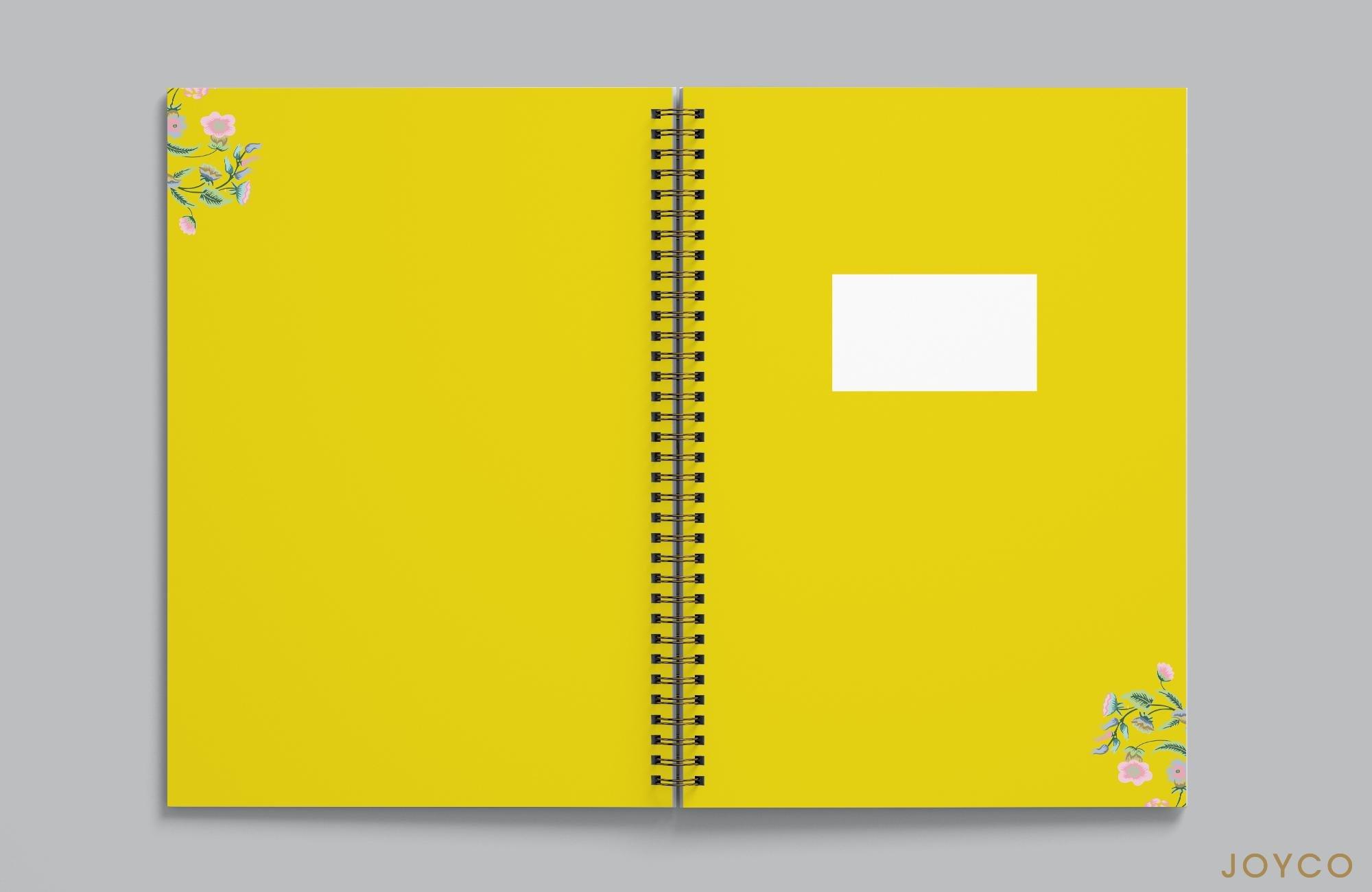 Vintage Florals Notebook,Anthropologie X JoyCo, Yellow, A504_0079, medium