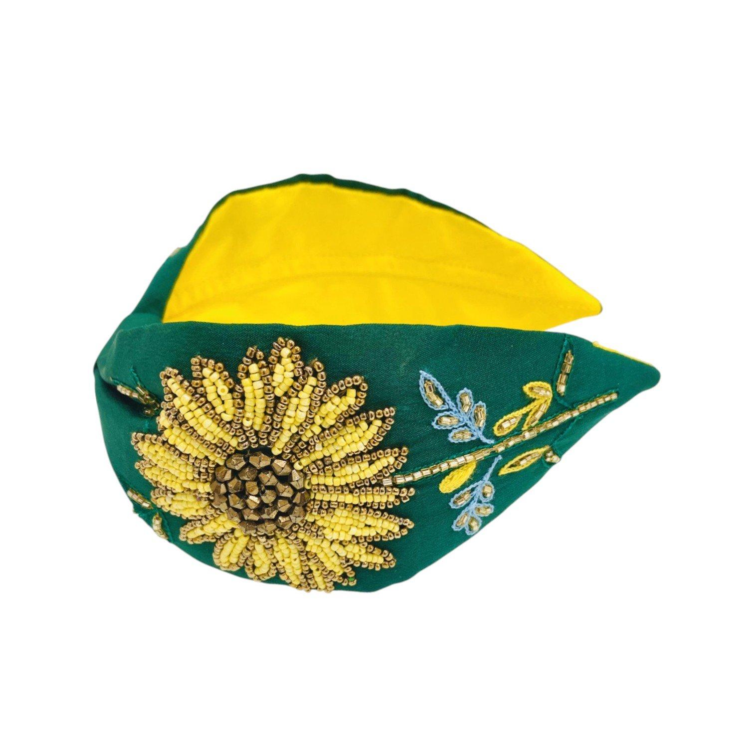 Vivianne Headband,Anthropologie X JoyCo, Green, A506_0000, large image number 1