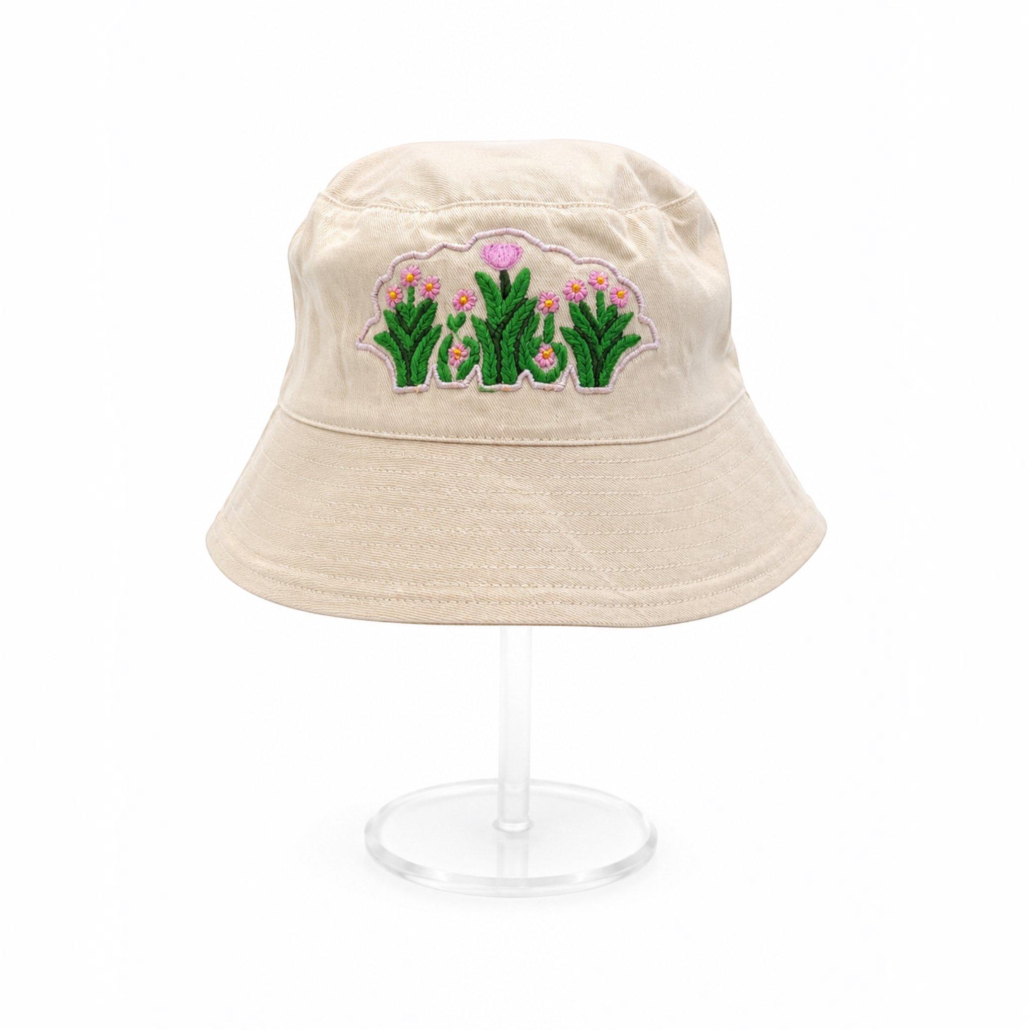 Jardin Bloom Embroidered Hat, Beige, , medium