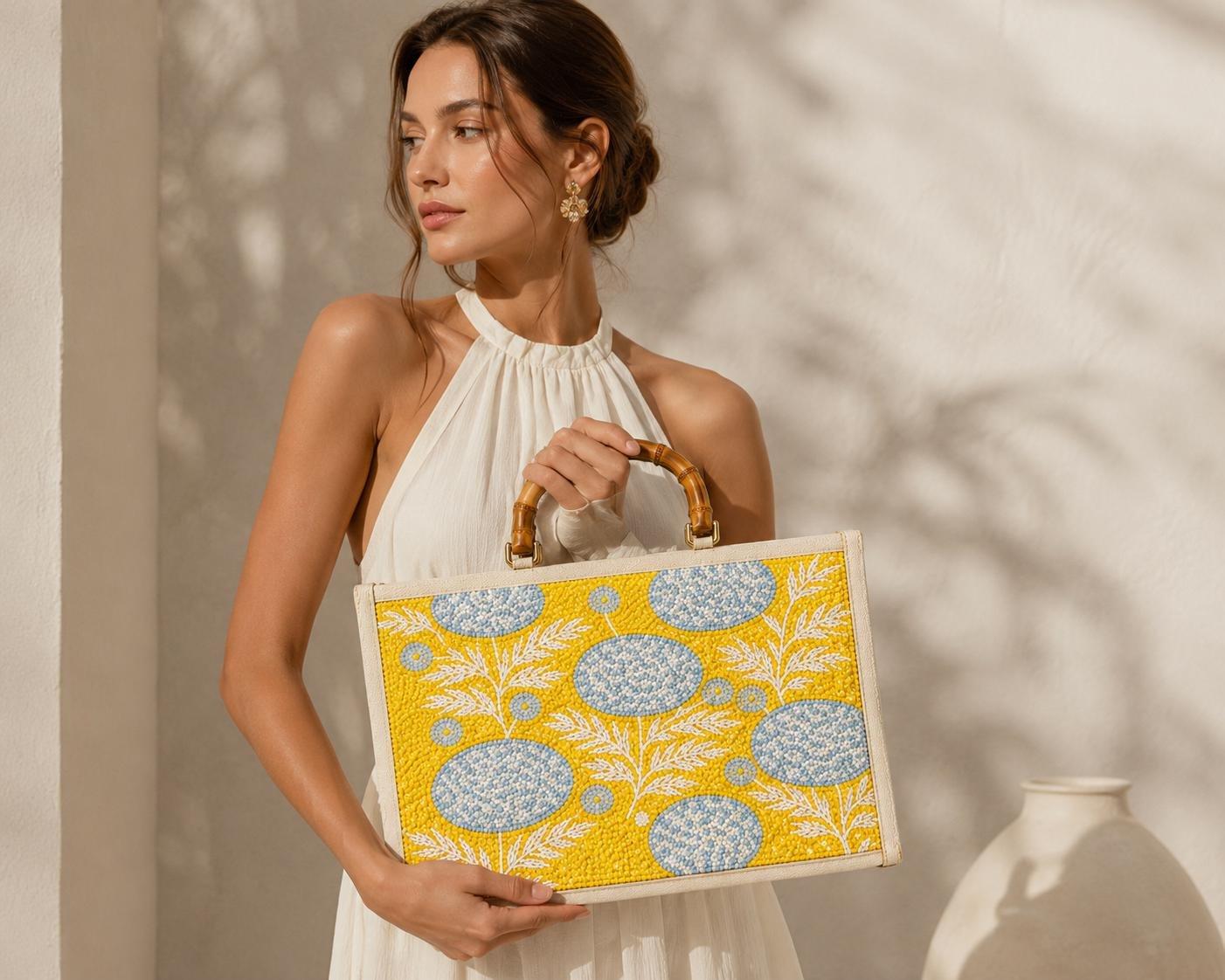 Soleil Bloom Embroidered Tote Bag, Multicolour, , medium